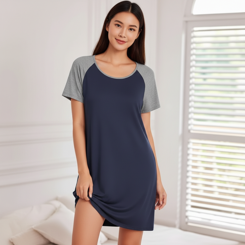 Pack Of 3 Nightgown With Short Sleeves And Button Front For Women