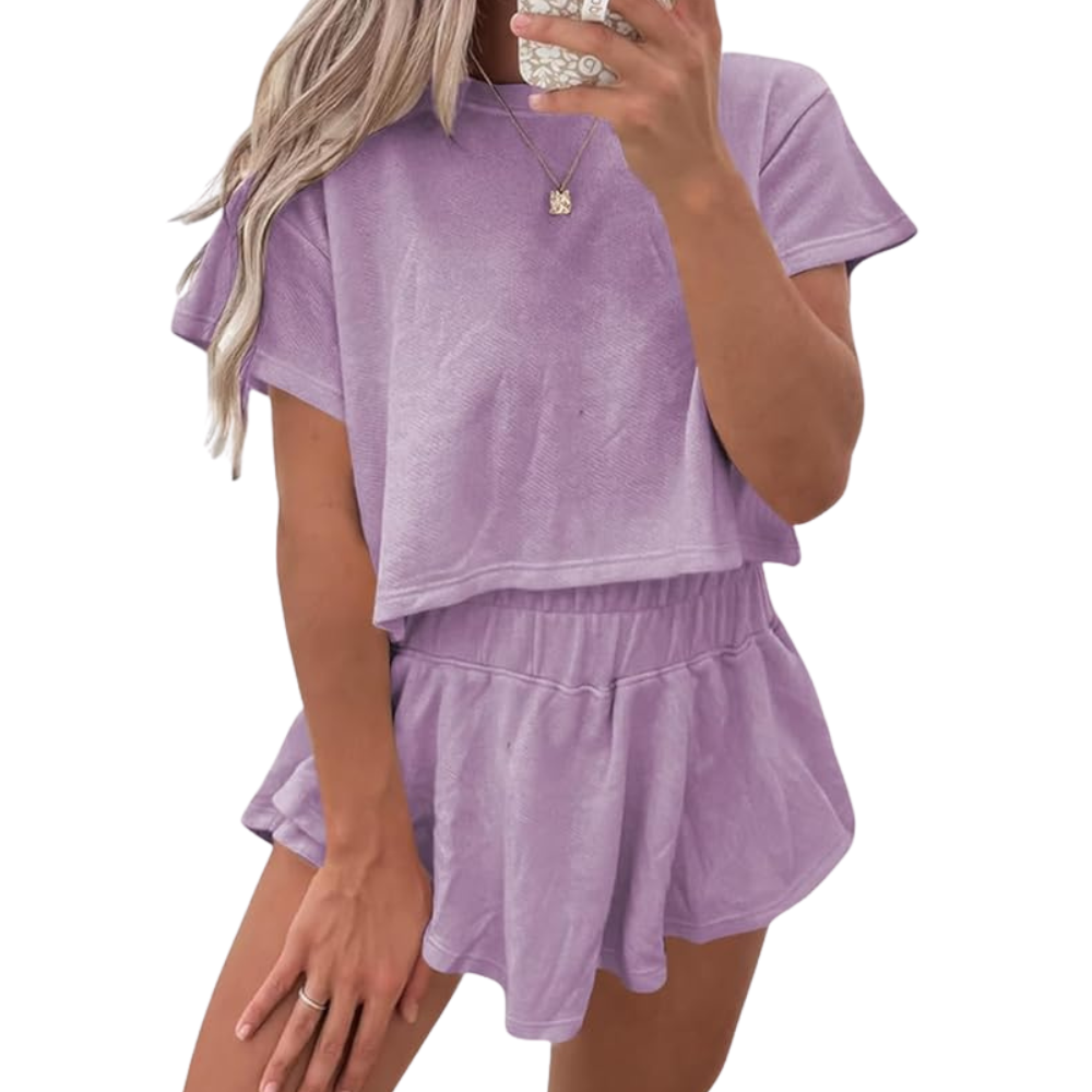 Summer Casual Cropped Lounge Two Piece Set Outfits For Women