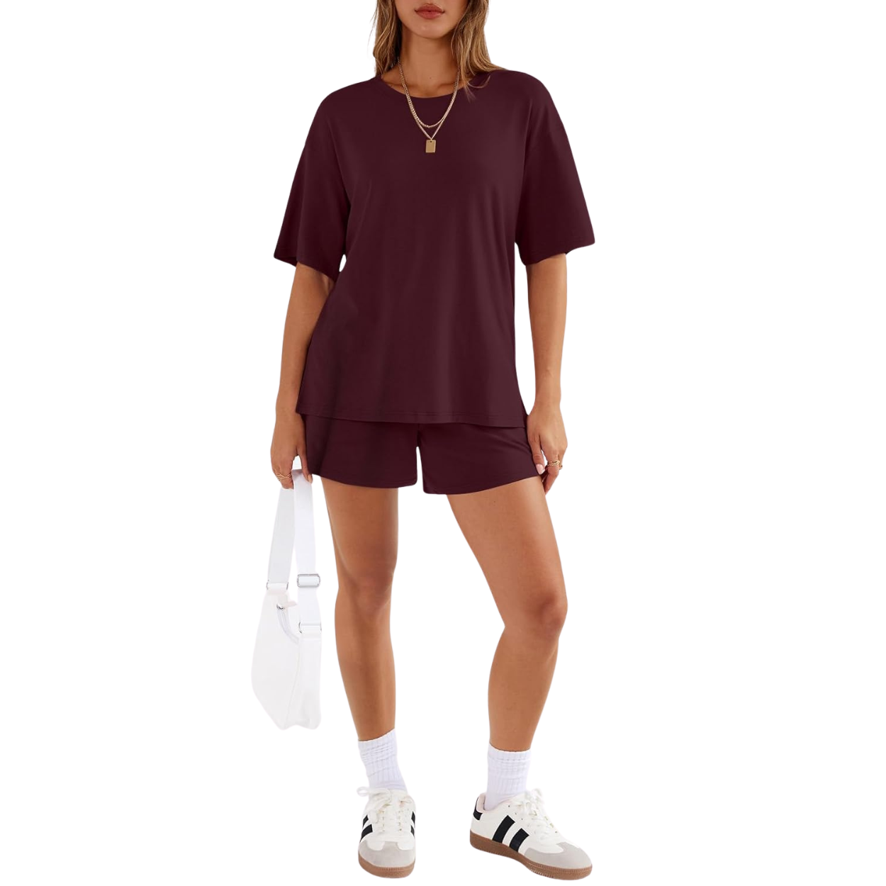 2 Piece Summer Set with Oversized Top And Loose Shorts
