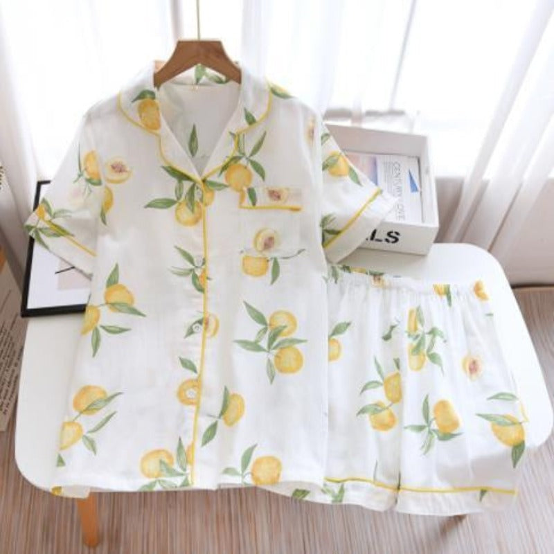 Multi Pattern Printed Short Pyjamas Set