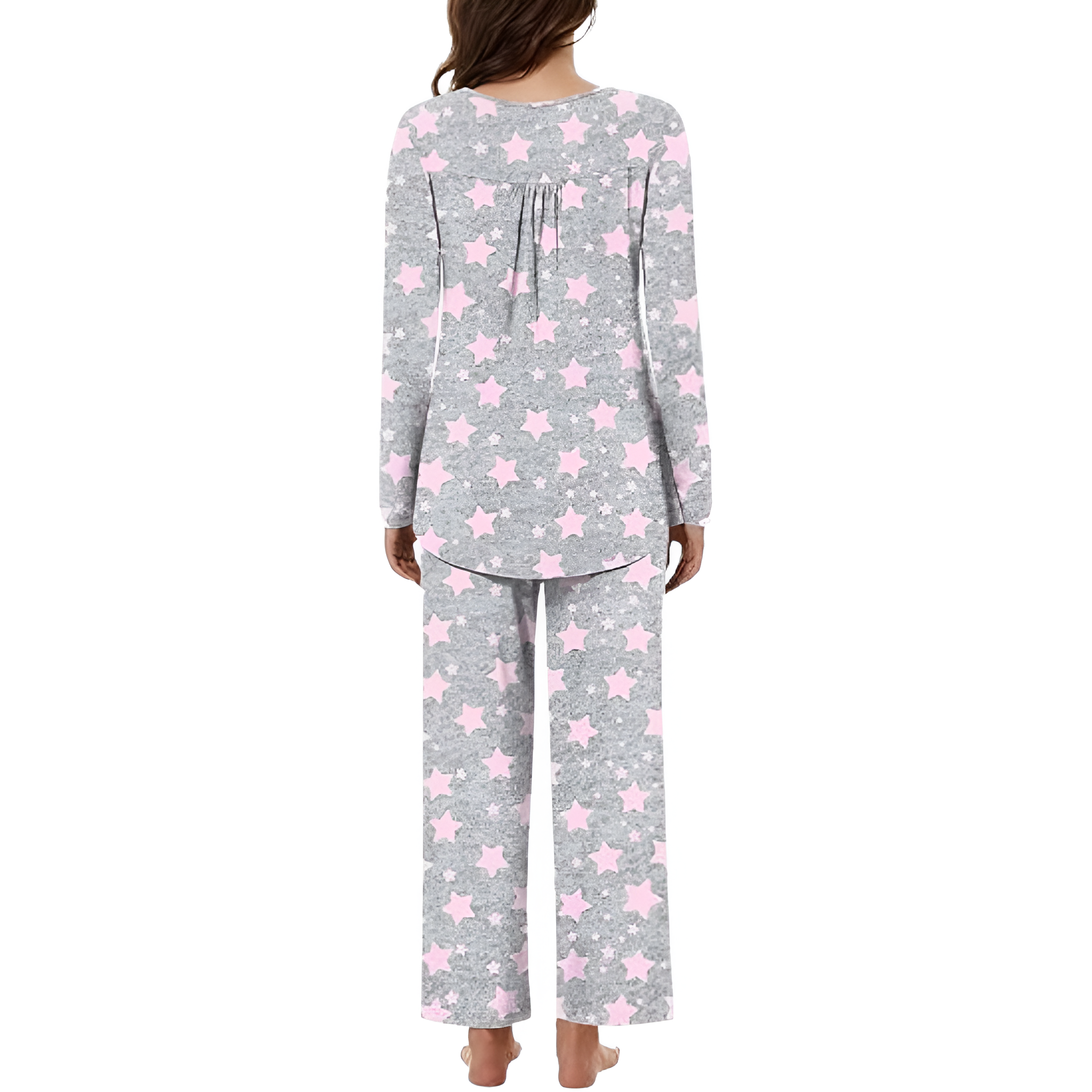 2 Piece Of Long Sleeve Top And Pants Lounge Pajama Set