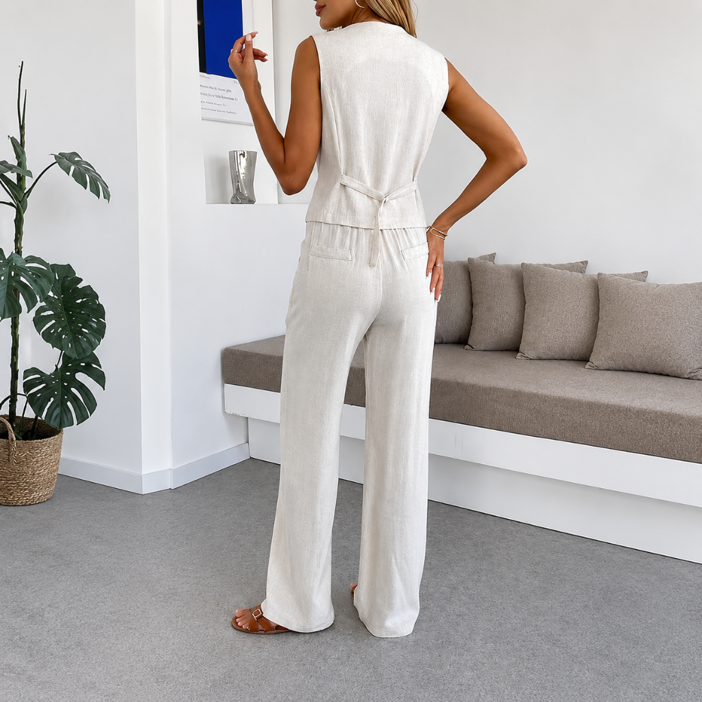 2 Piece Of Vest Waistcoat Dressy Casual Sets For Women