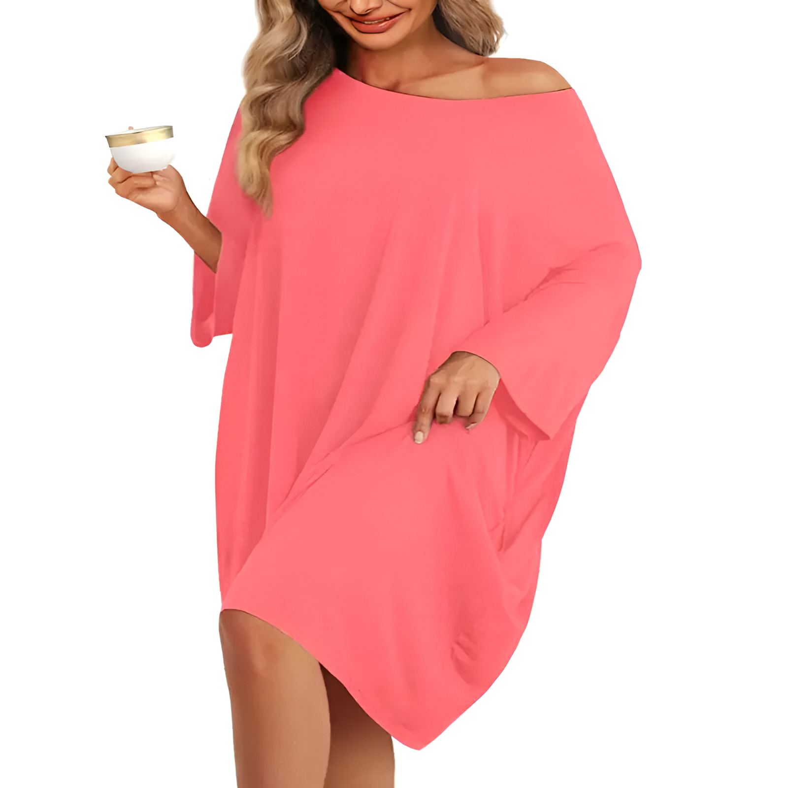 Bamboo Sleep Shirt Dress With Pocket
