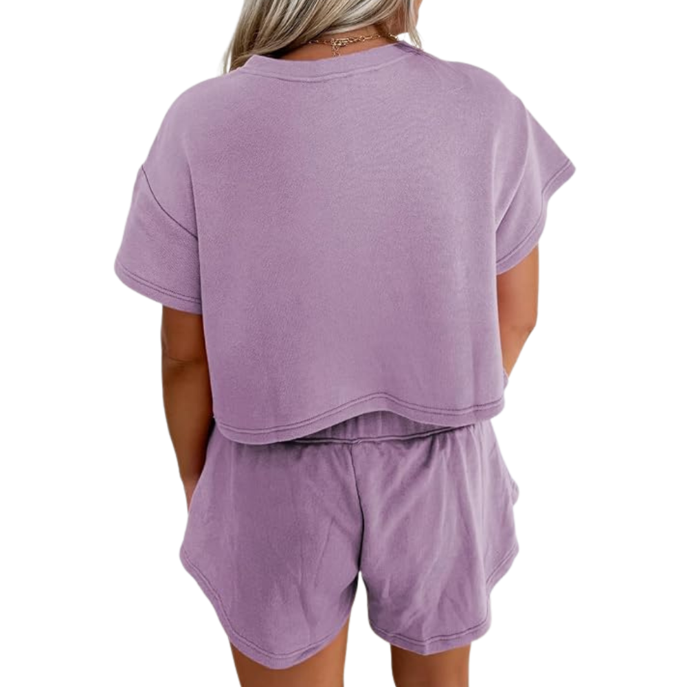 Summer Casual Cropped Lounge Two Piece Set Outfits For Women