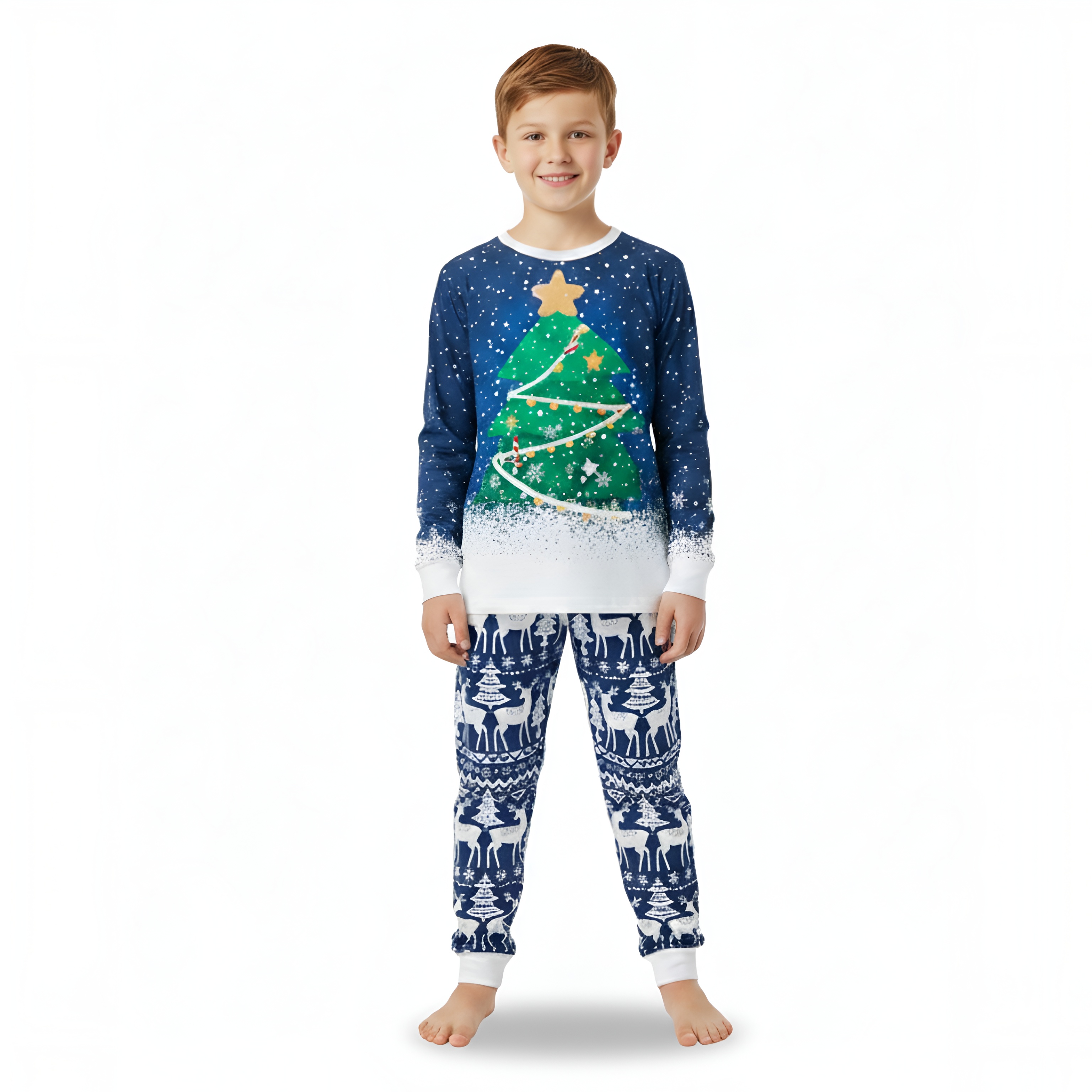 Christmas Tree Snowflake Printed Family Matching Christmas Pajama Set