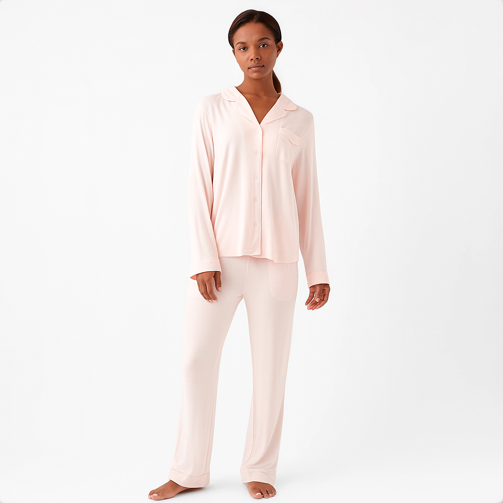 Women Bamboo Stretch Knit Long Sleeve Pajama Set