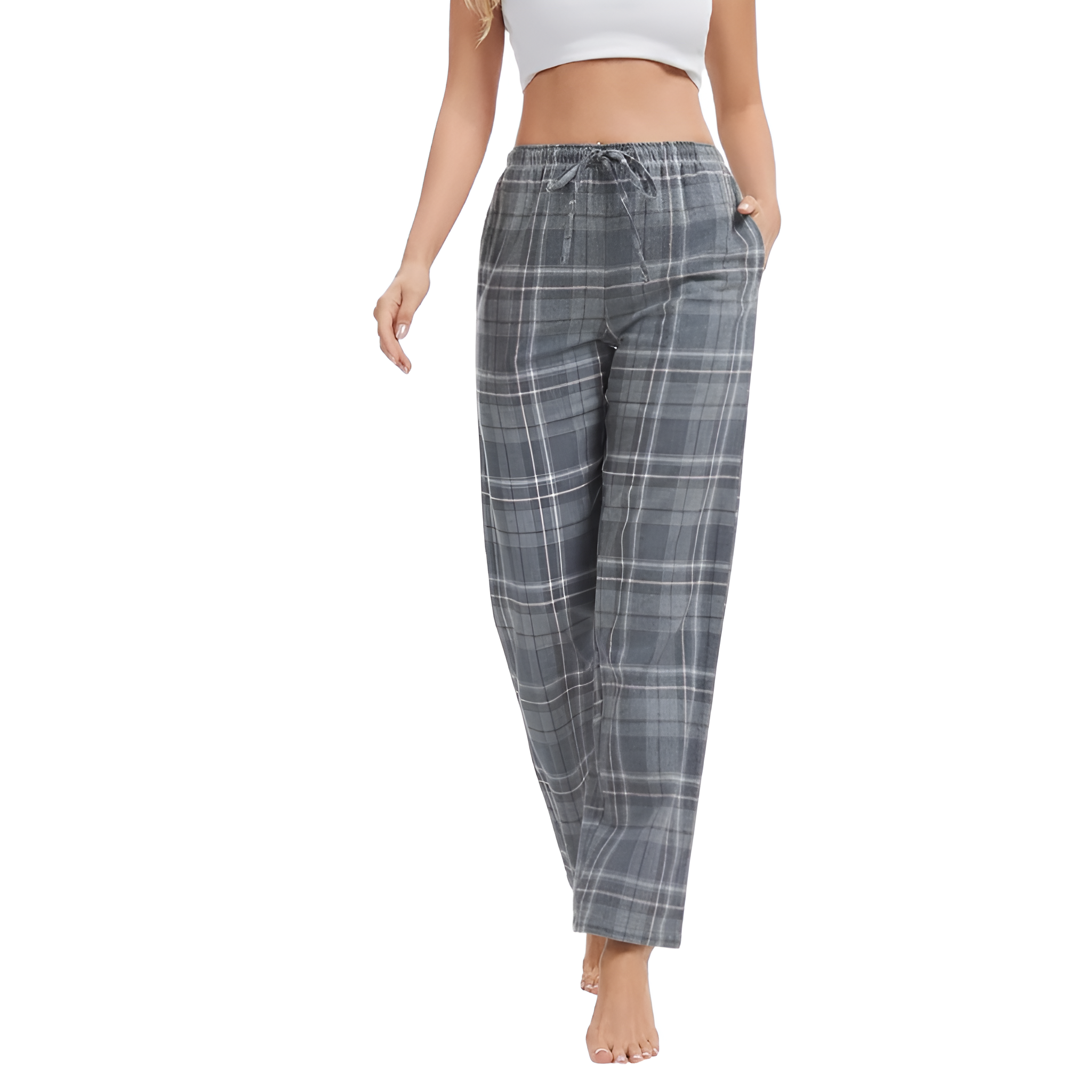 Comfortable Plaid Lounge Pajama Pants For Women