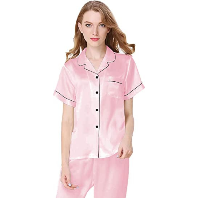 Women Silk Satin Two Piece Sleepwear