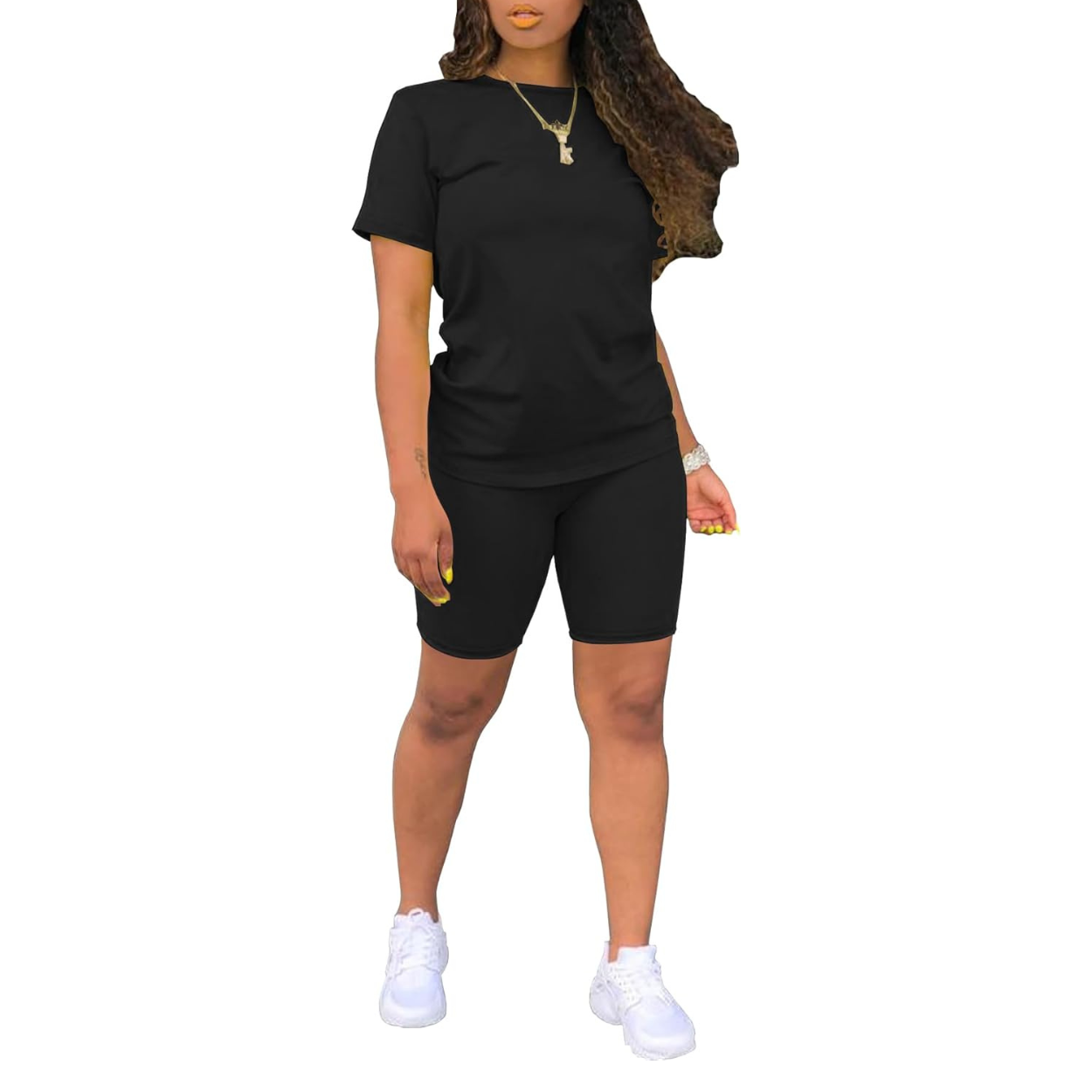 Two Piece Tracksuit with T Shirt and Shorts For Women