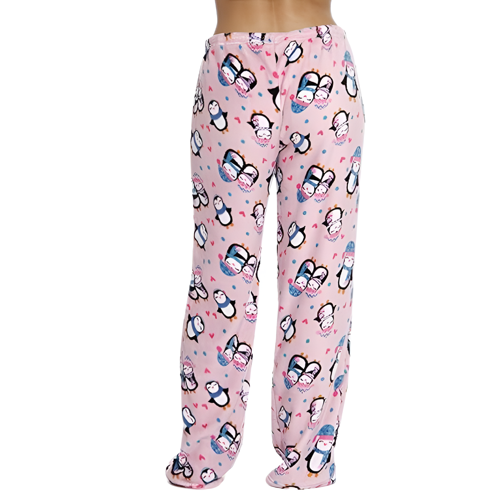 Plush Fleece Penguin Print Pajama Pants For Women