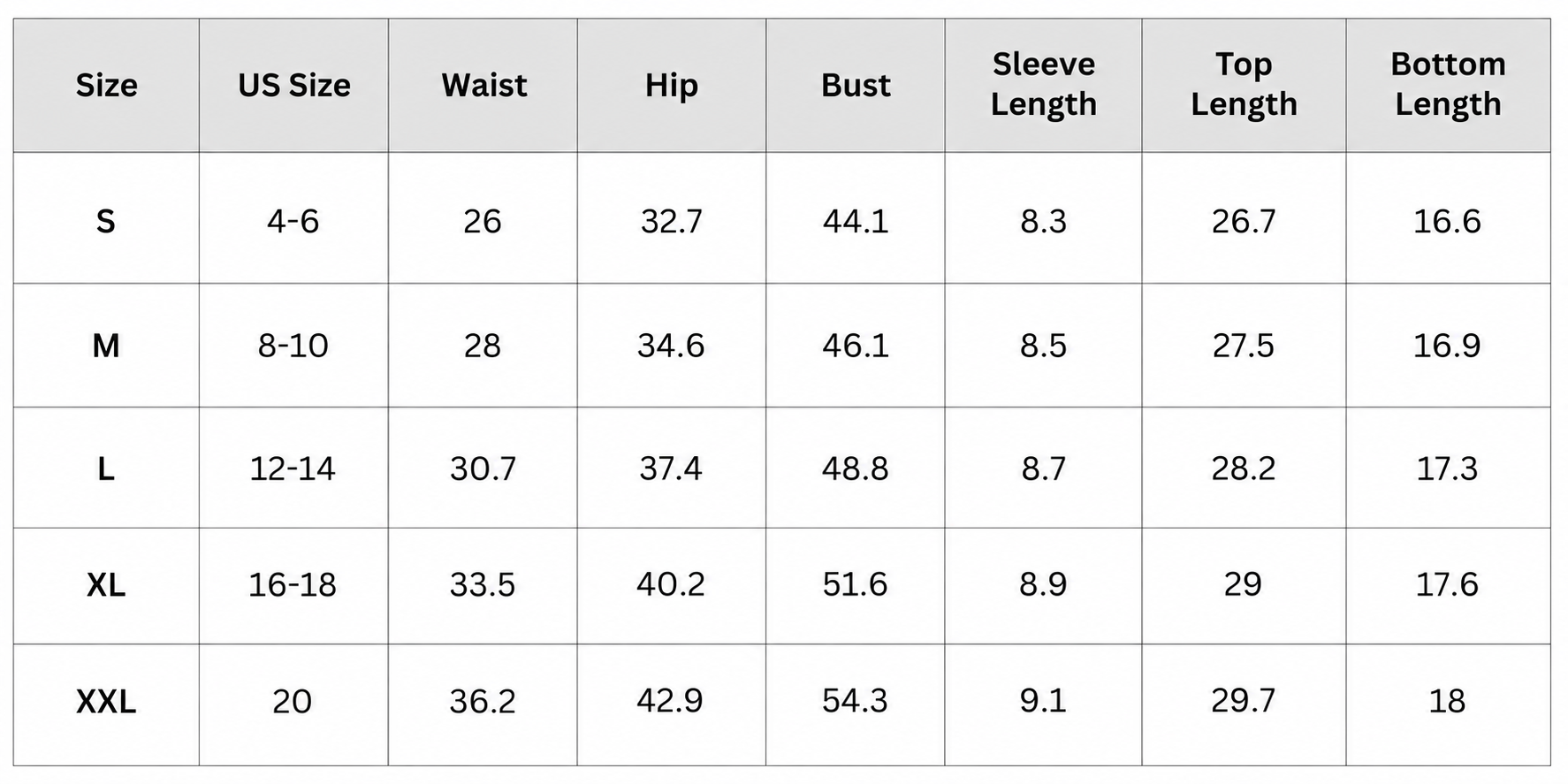 Size Chart