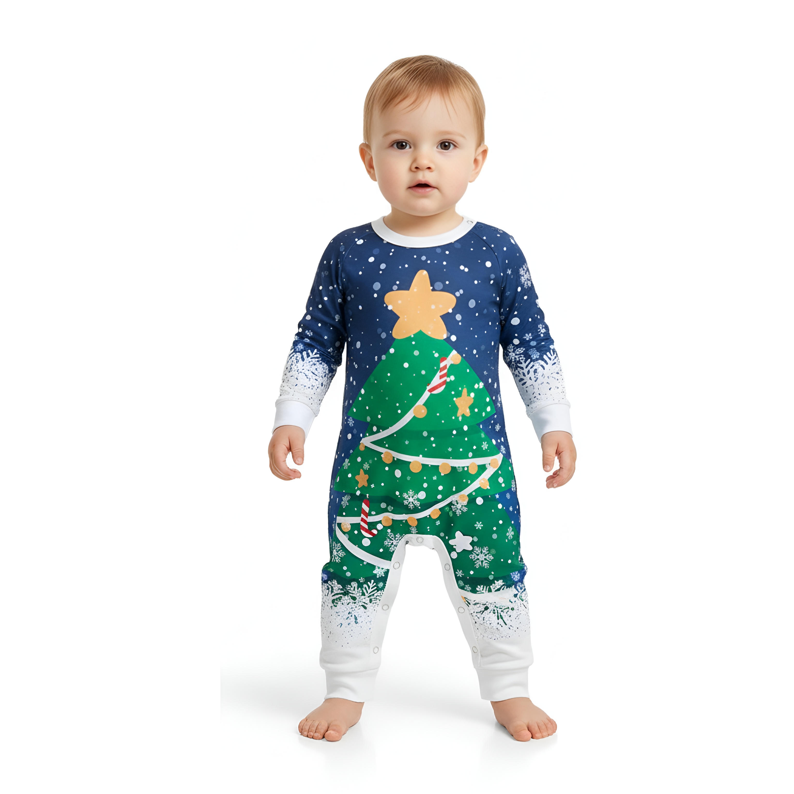 Christmas Tree Snowflake Printed Family Matching Christmas Pajama Set
