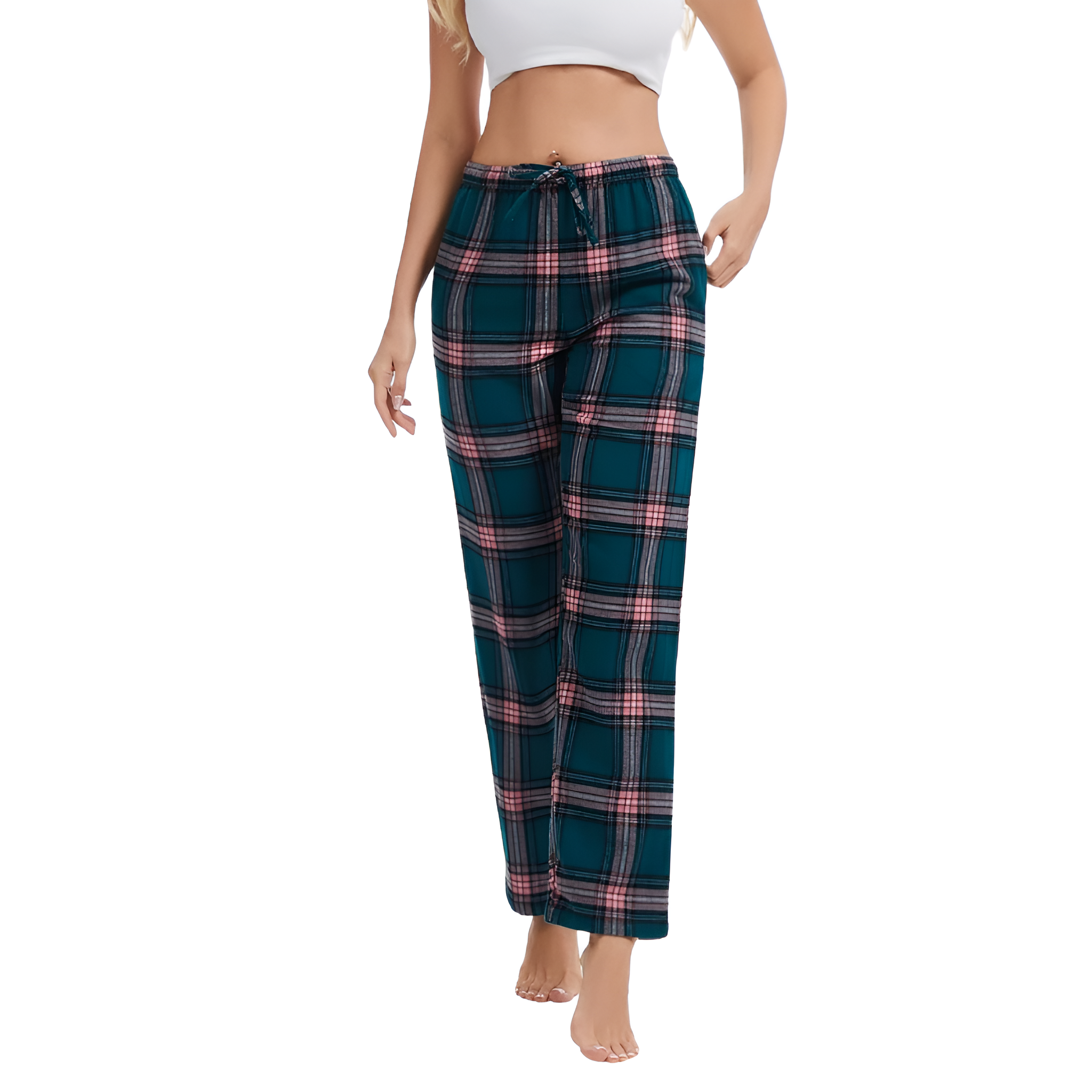 Comfortable Plaid Lounge Pajama Pants For Women