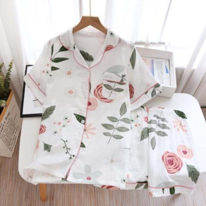 Multi Pattern Printed Short Pyjamas Set