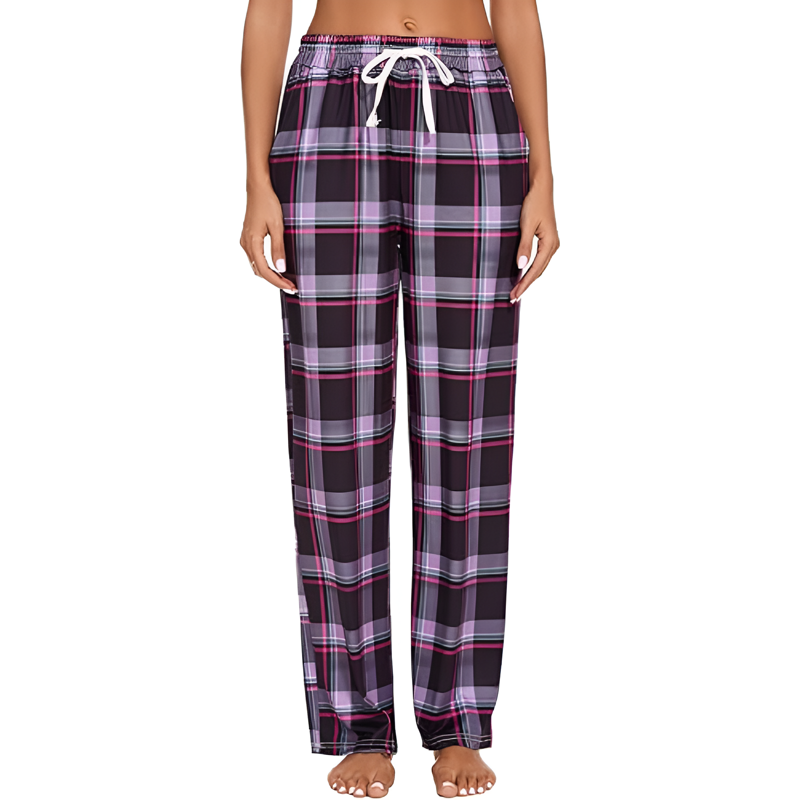 Plaid Sleep Pajama Pants With Pockets For Women