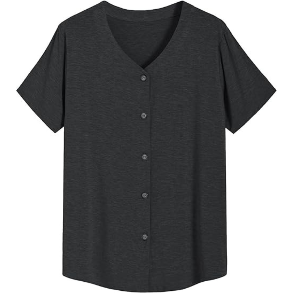 Women Bamboo Viscose Button Up Pajama Shirt