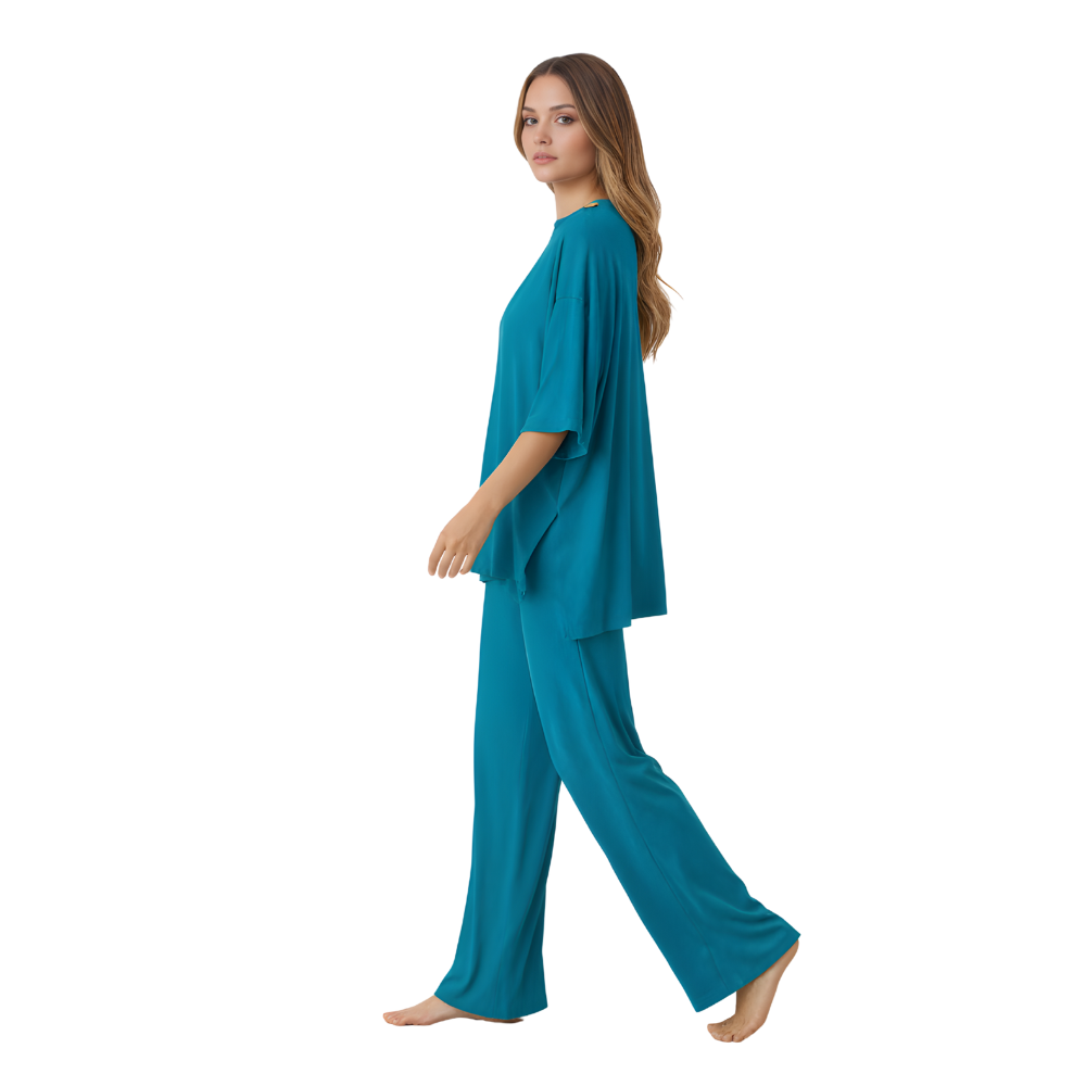 Short Sleeve Tops And Long Pants Loungewear Set For Women