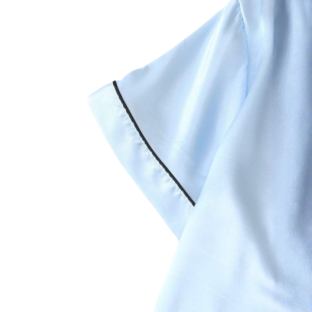 Two Pieces Bowknot Sleeve Lapel Top And Shorts Set For Women