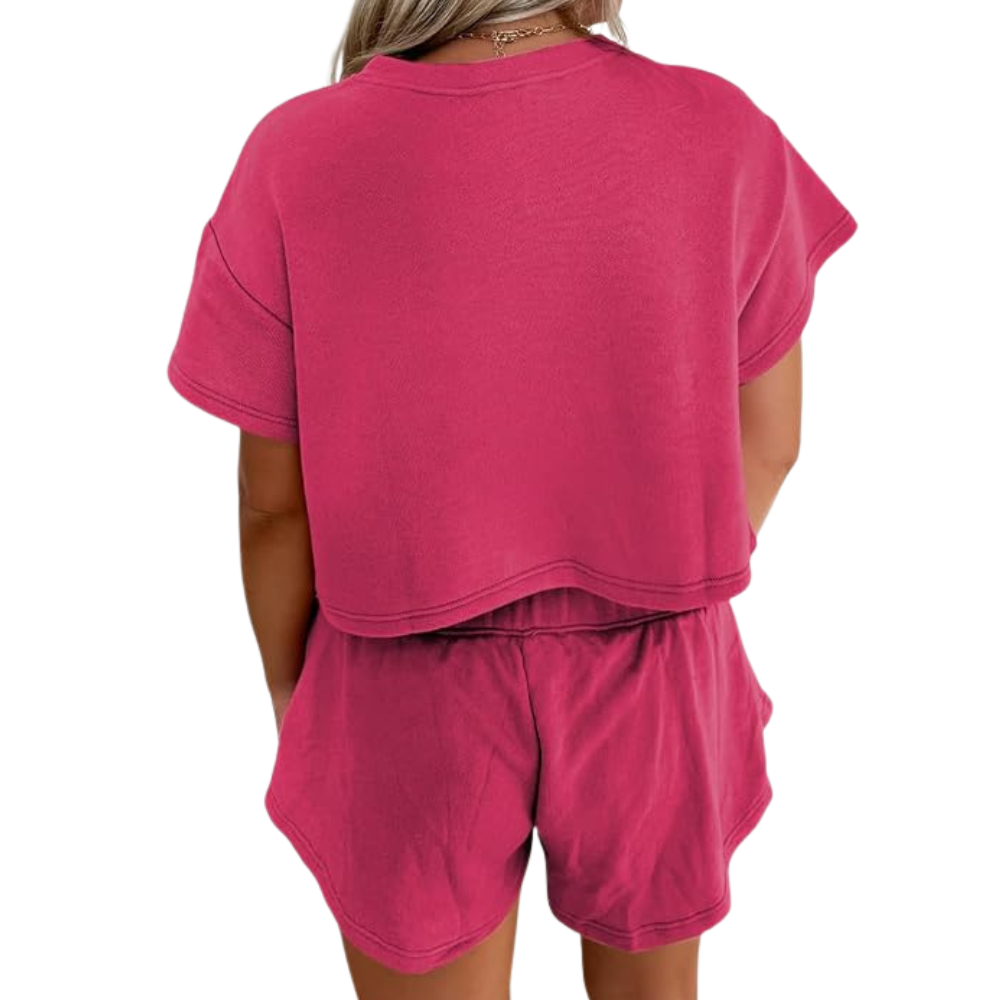 Summer Casual Cropped Lounge Two Piece Set Outfits For Women