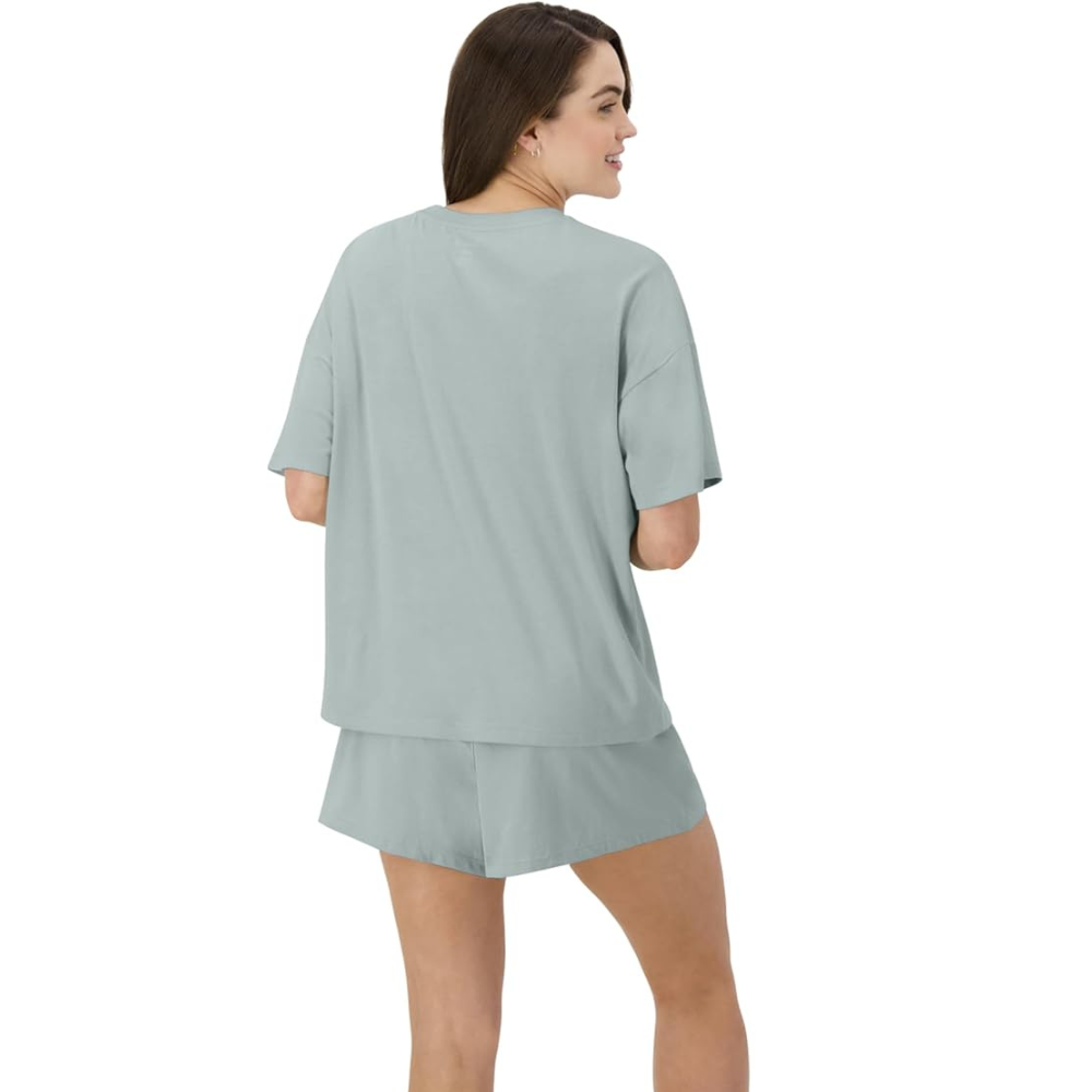 Women 2 Piece Lounge Set T Shirt And Sleep Shorts