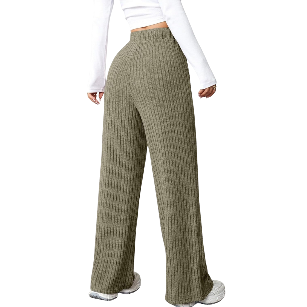 Ribbed Knit Lounge Pants With Pockets