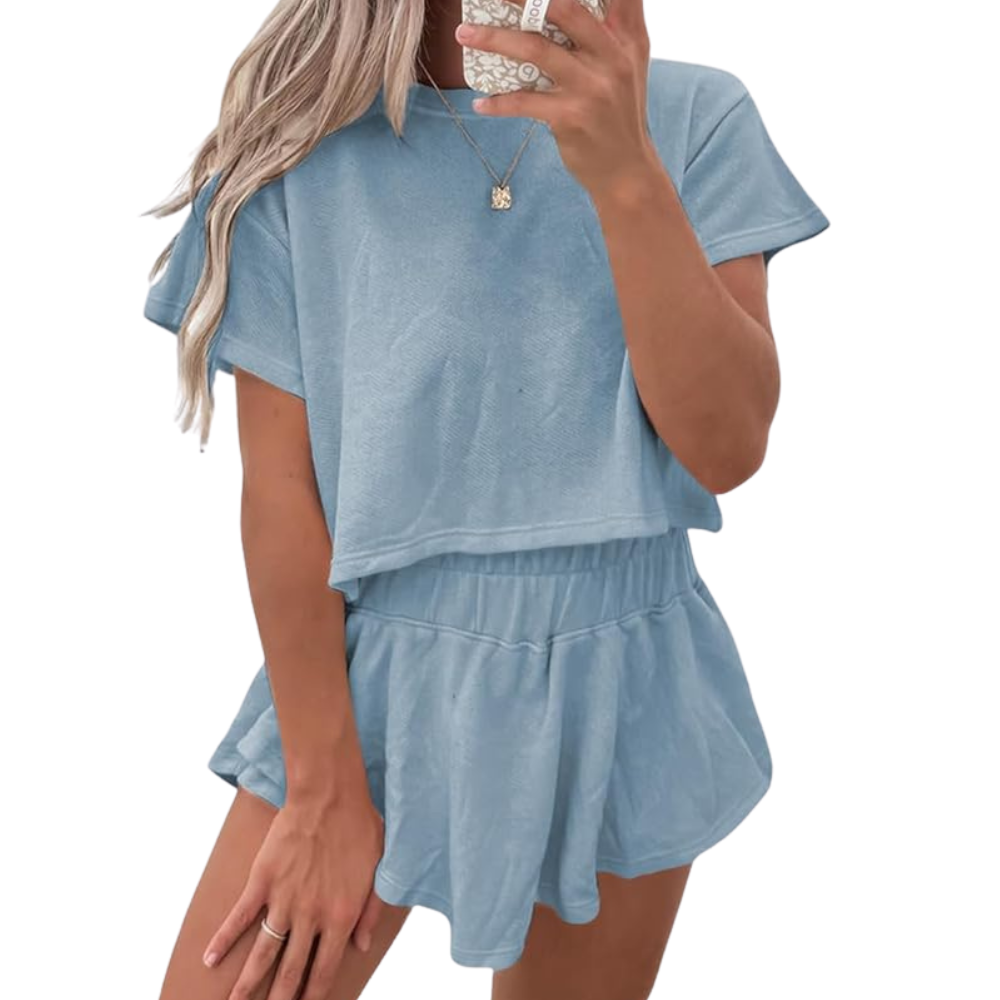 Summer Casual Cropped Lounge Two Piece Set Outfits For Women