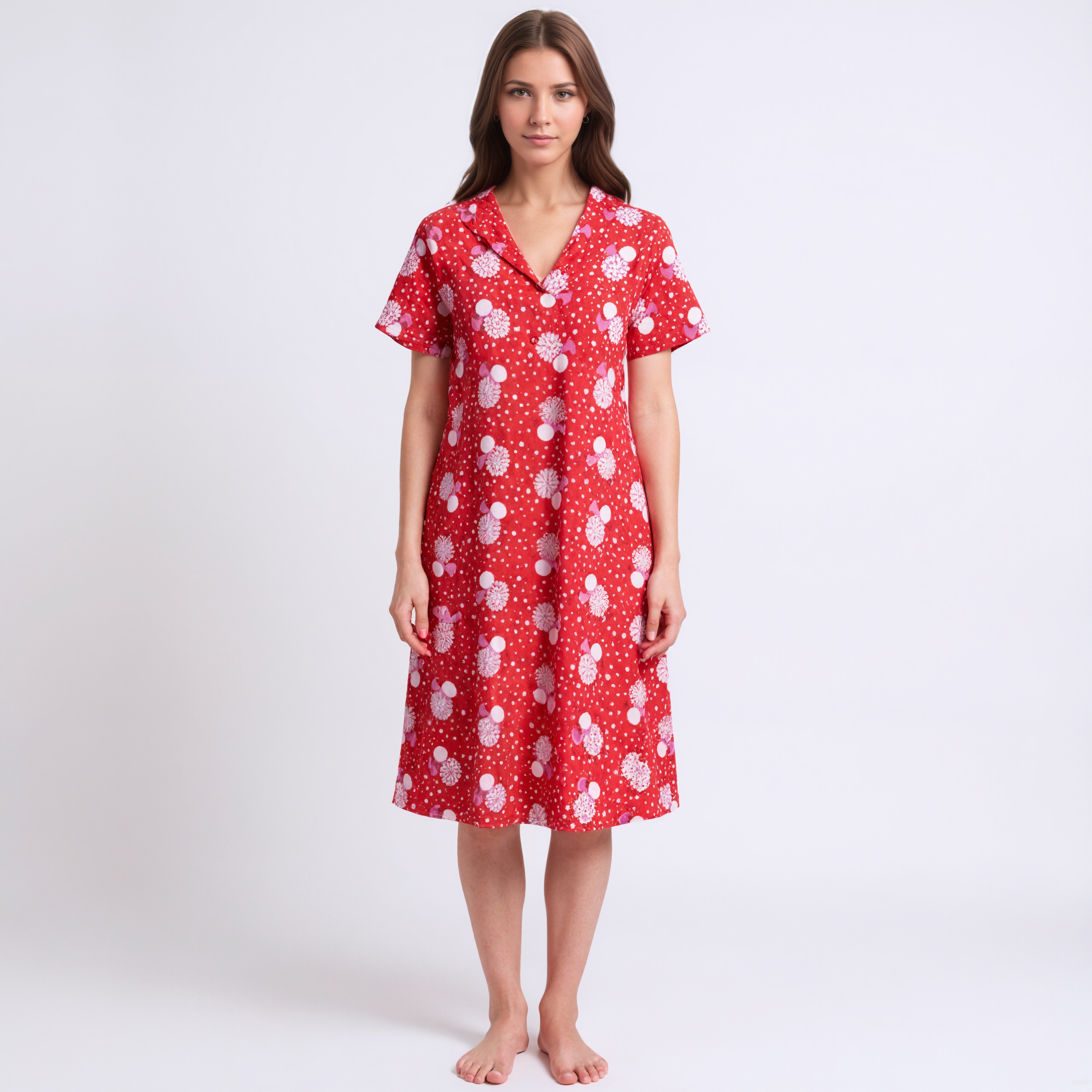 Capri Bottom Pajama Set With Short Sleeve