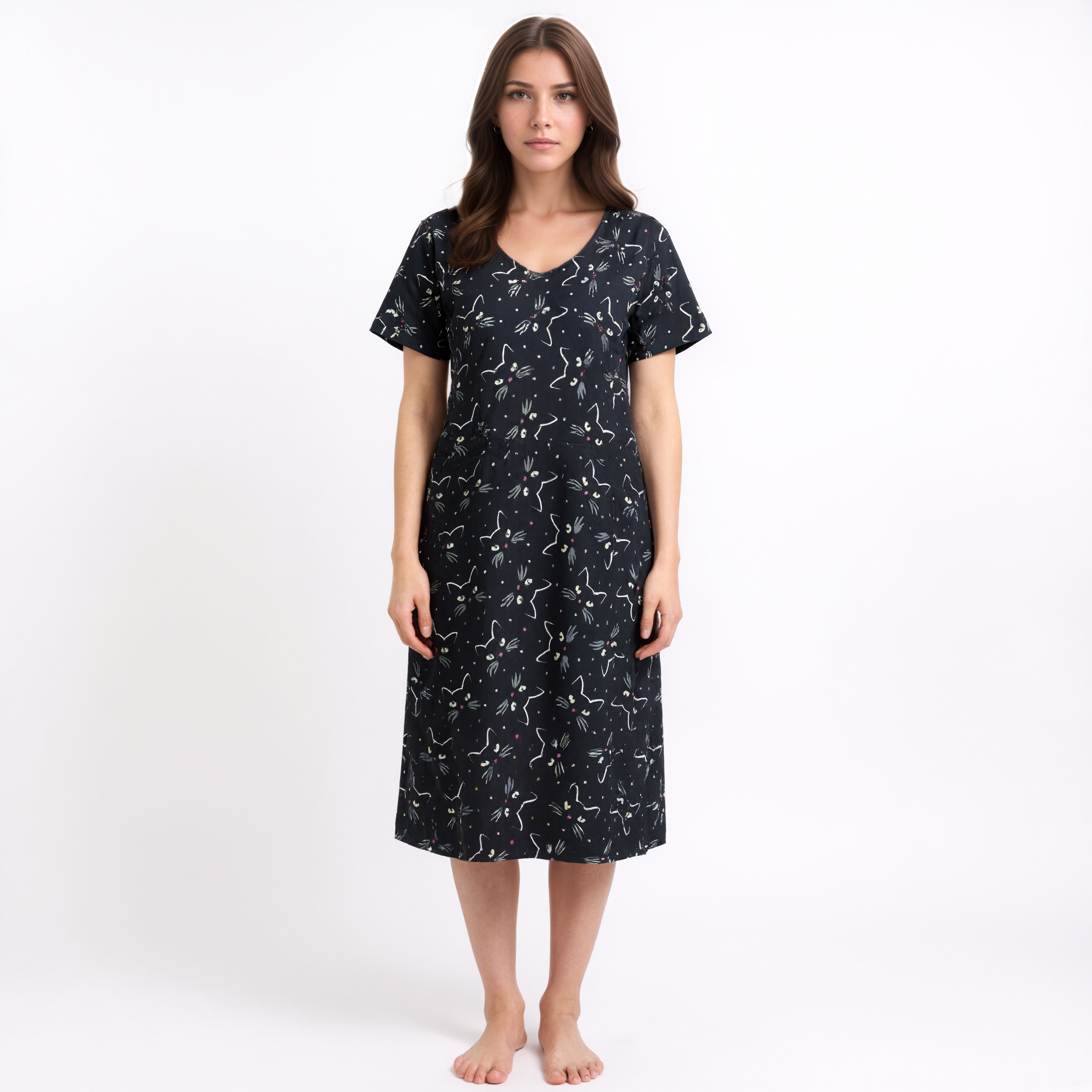 Capri Bottom Pajama Set With Short Sleeve