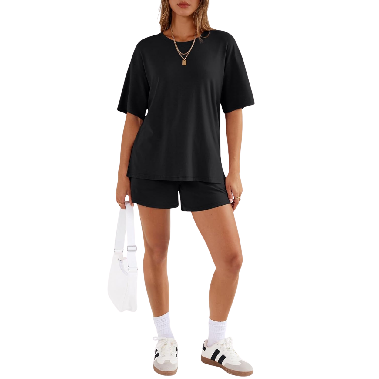 2 Piece Summer Set with Oversized Top And Loose Shorts