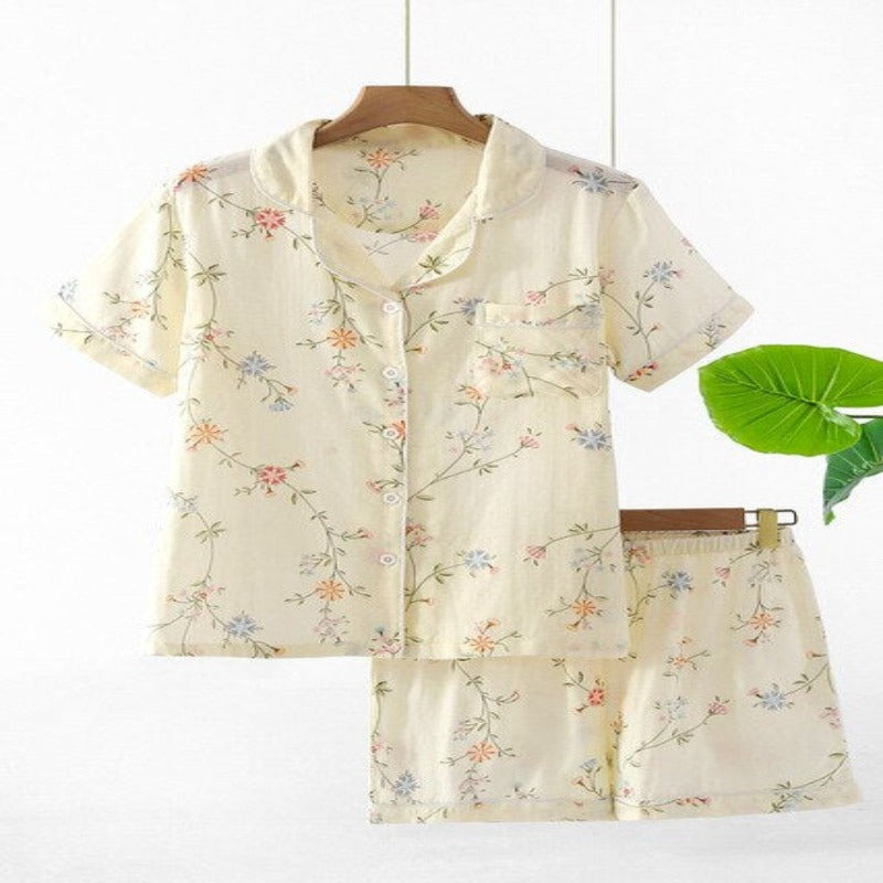 Multi Pattern Printed Short Pyjamas Set