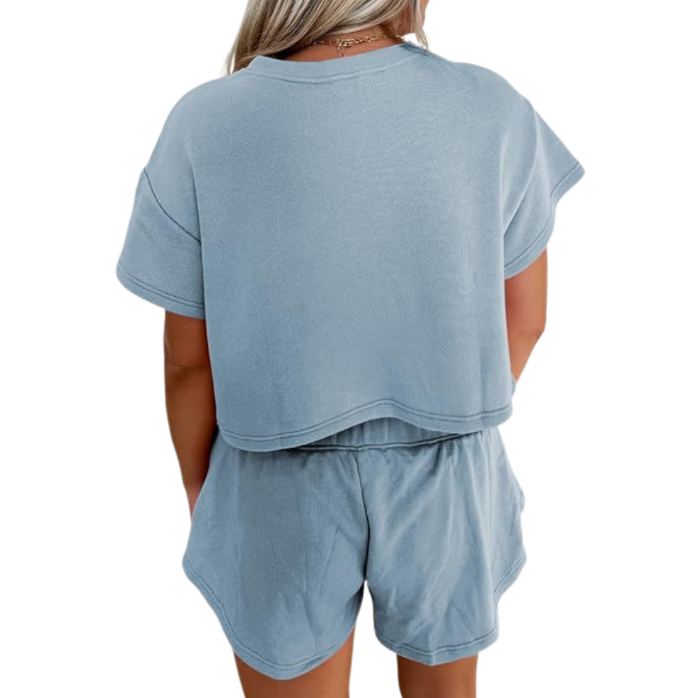 Summer Casual Cropped Lounge Two Piece Set Outfits For Women