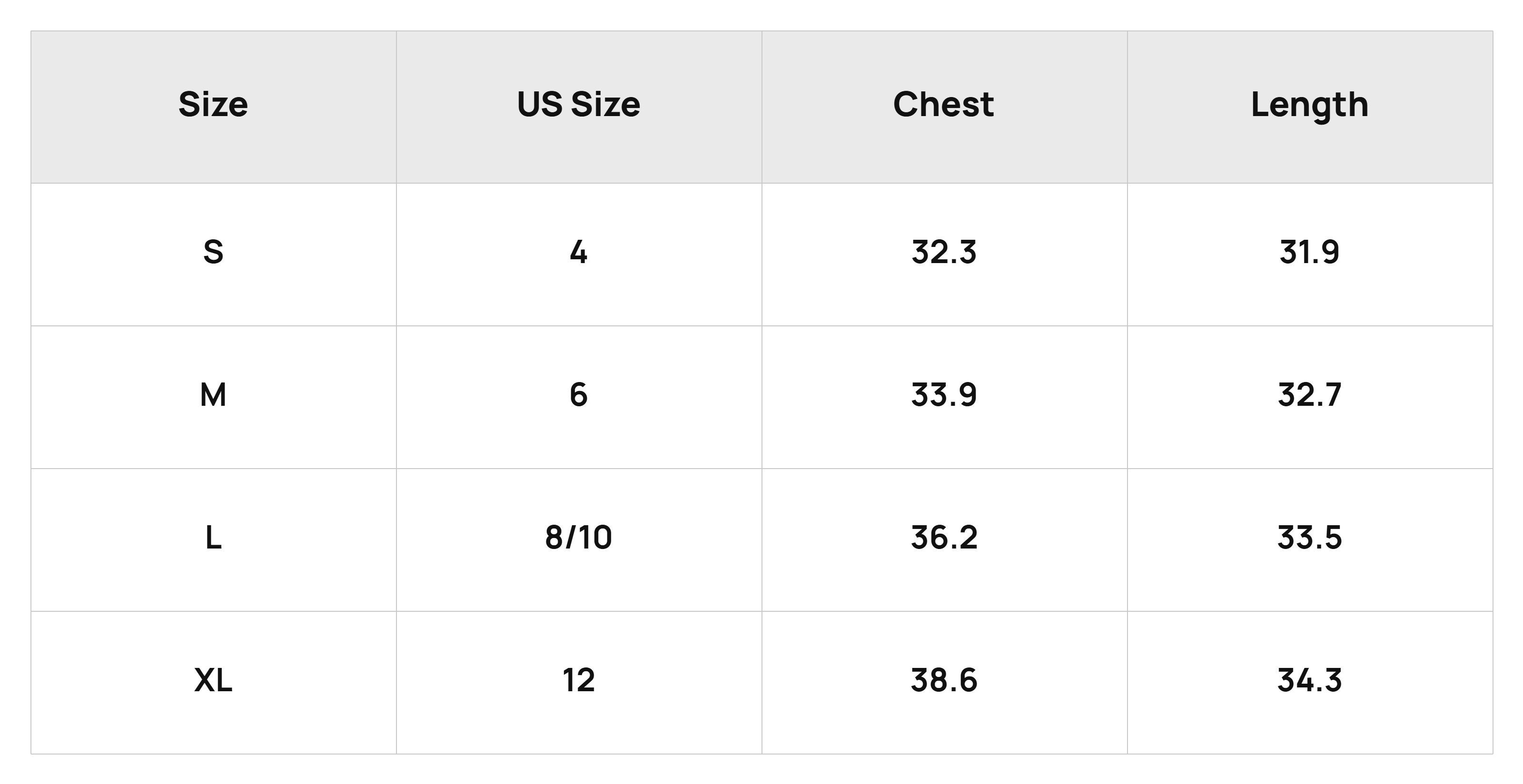 Size Chart