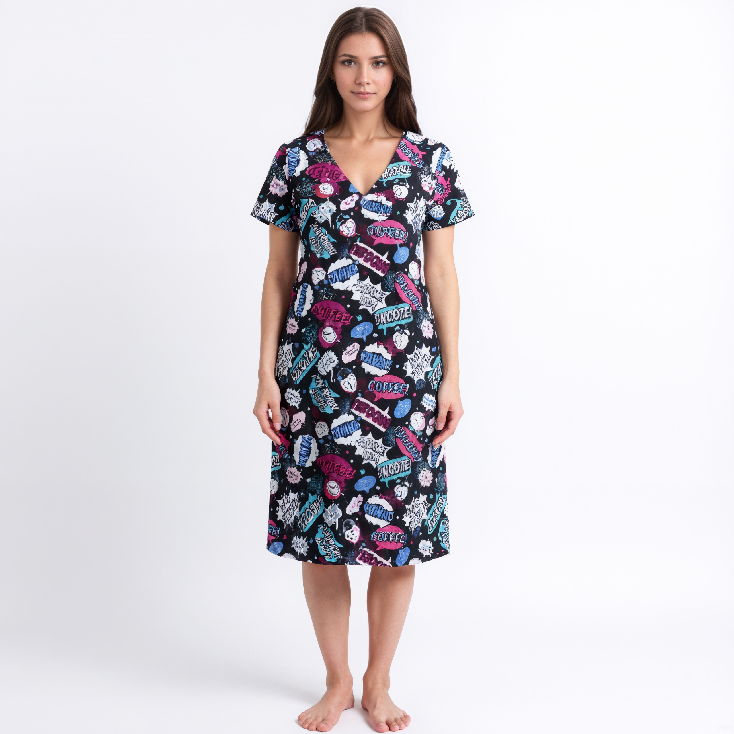 Capri Bottom Pajama Set With Short Sleeve