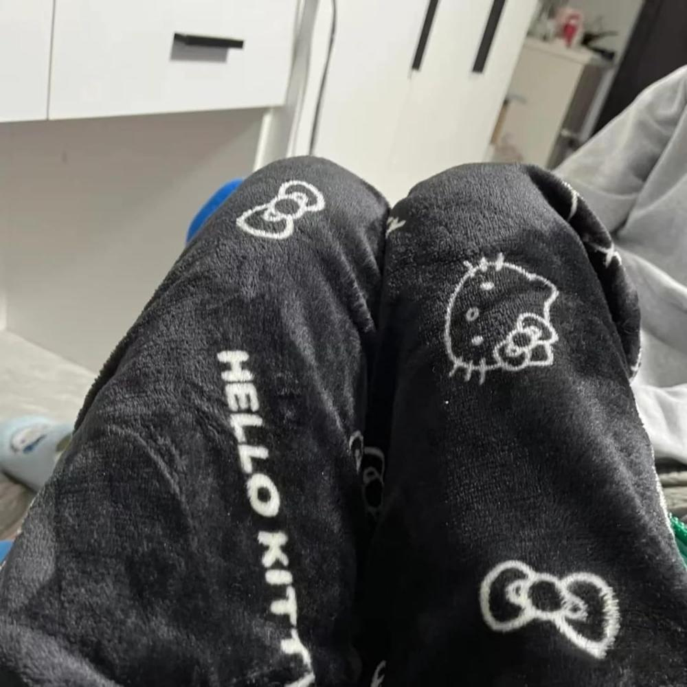 Cartoon Cat Print Pajama Pants