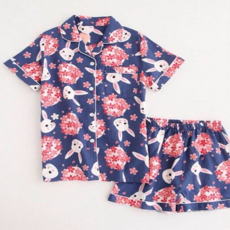 Multi Pattern Printed Short Pyjamas Set