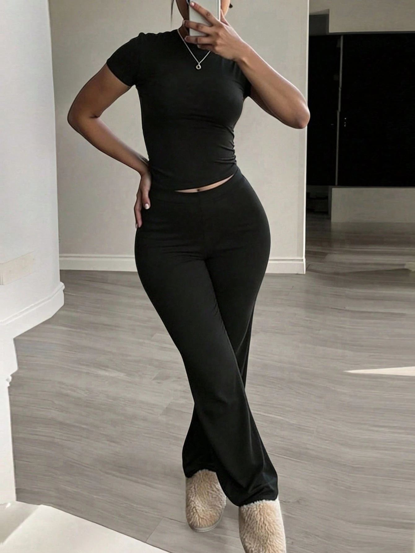2 Pieces Casual Top And Pants Outfit For Women
