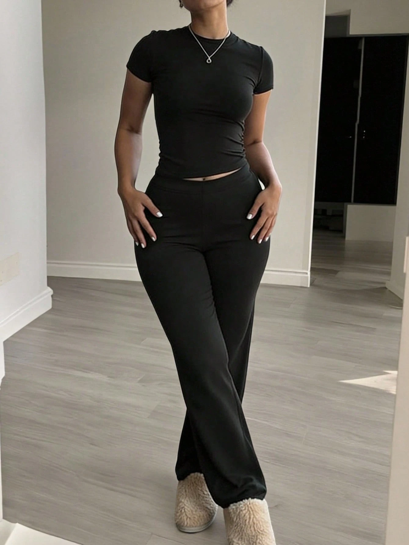 2 Pieces Casual Top And Pants Outfit For Women