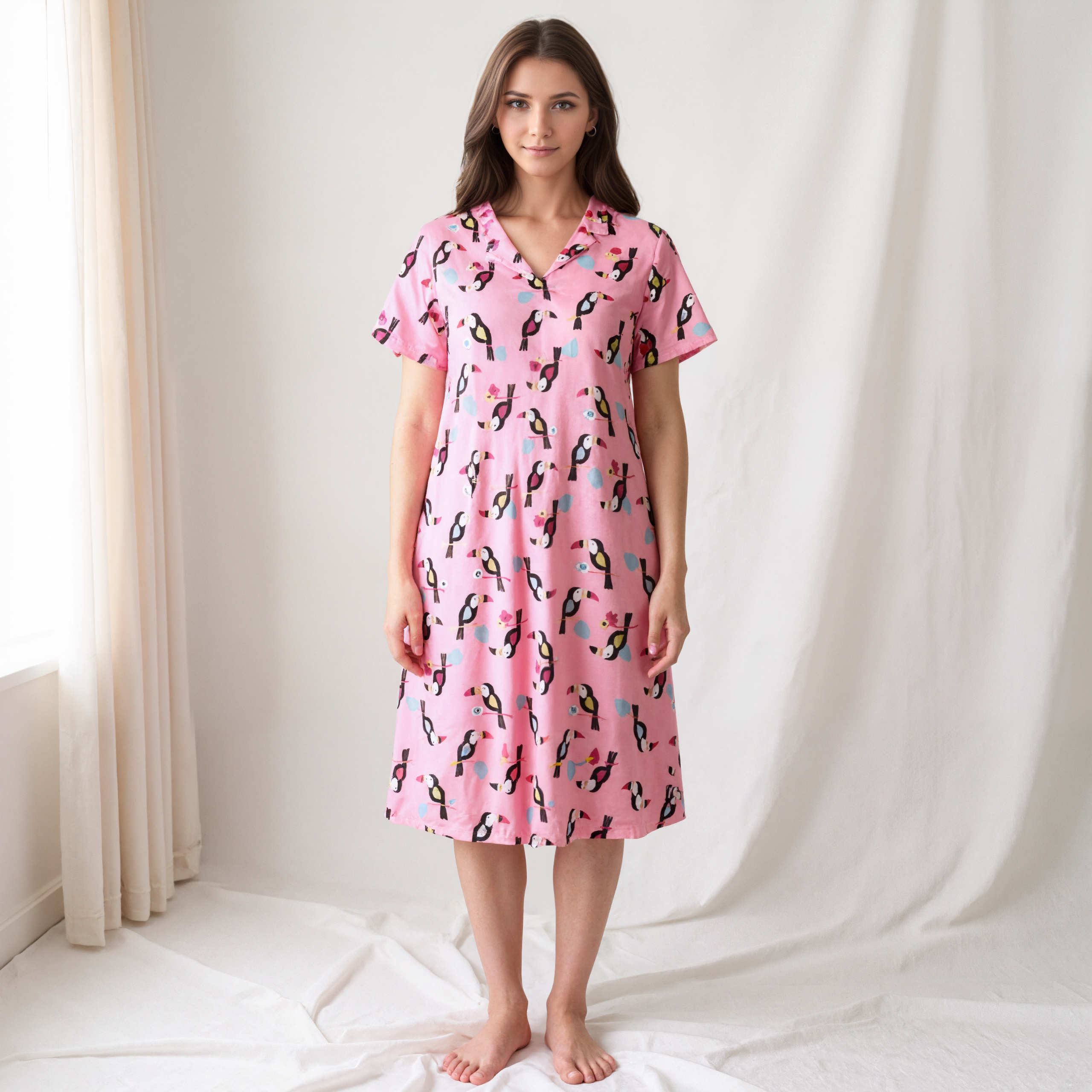 Capri Bottom Pajama Set With Short Sleeve
