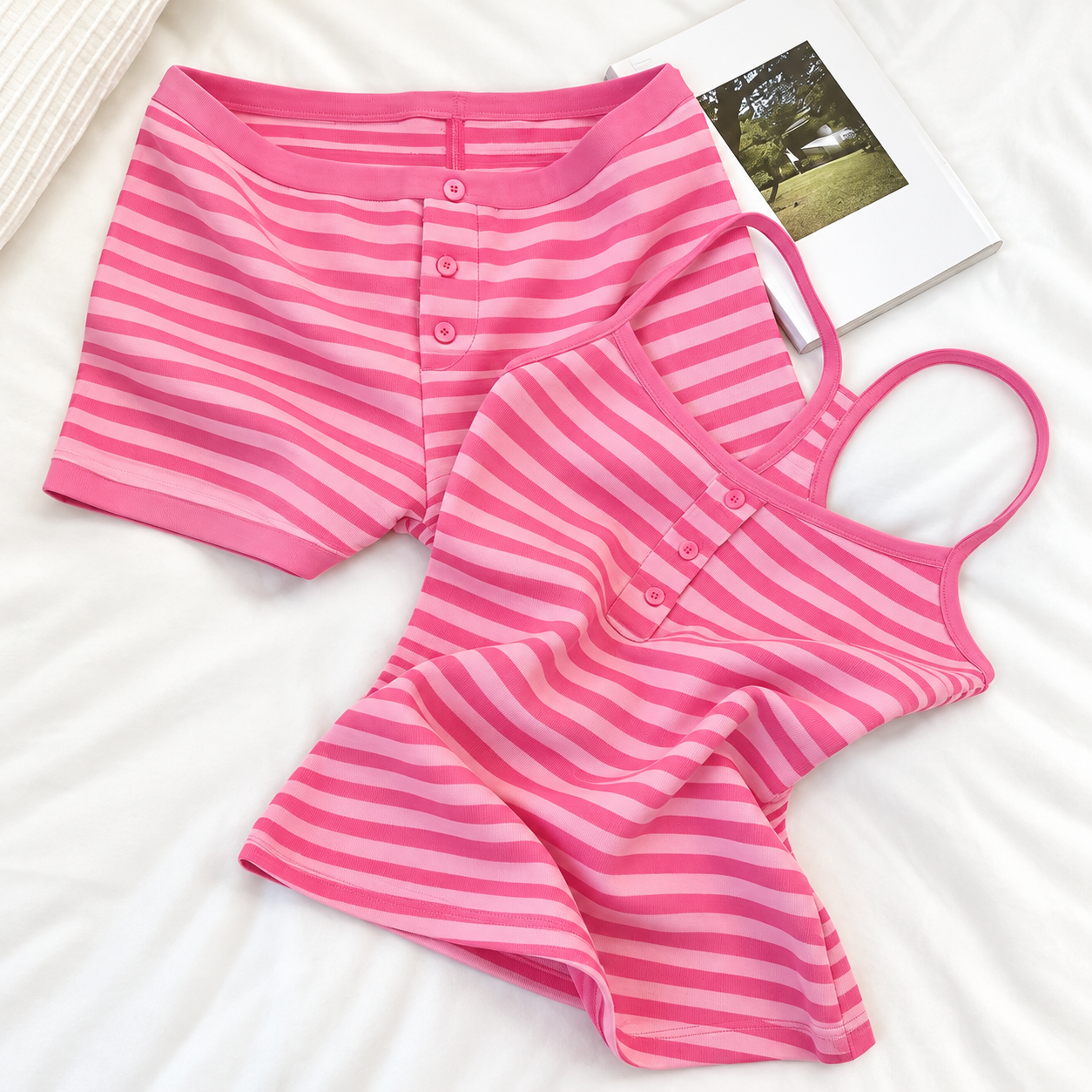 2 Pieces Cami Top And Shorts Lounge Set For Women