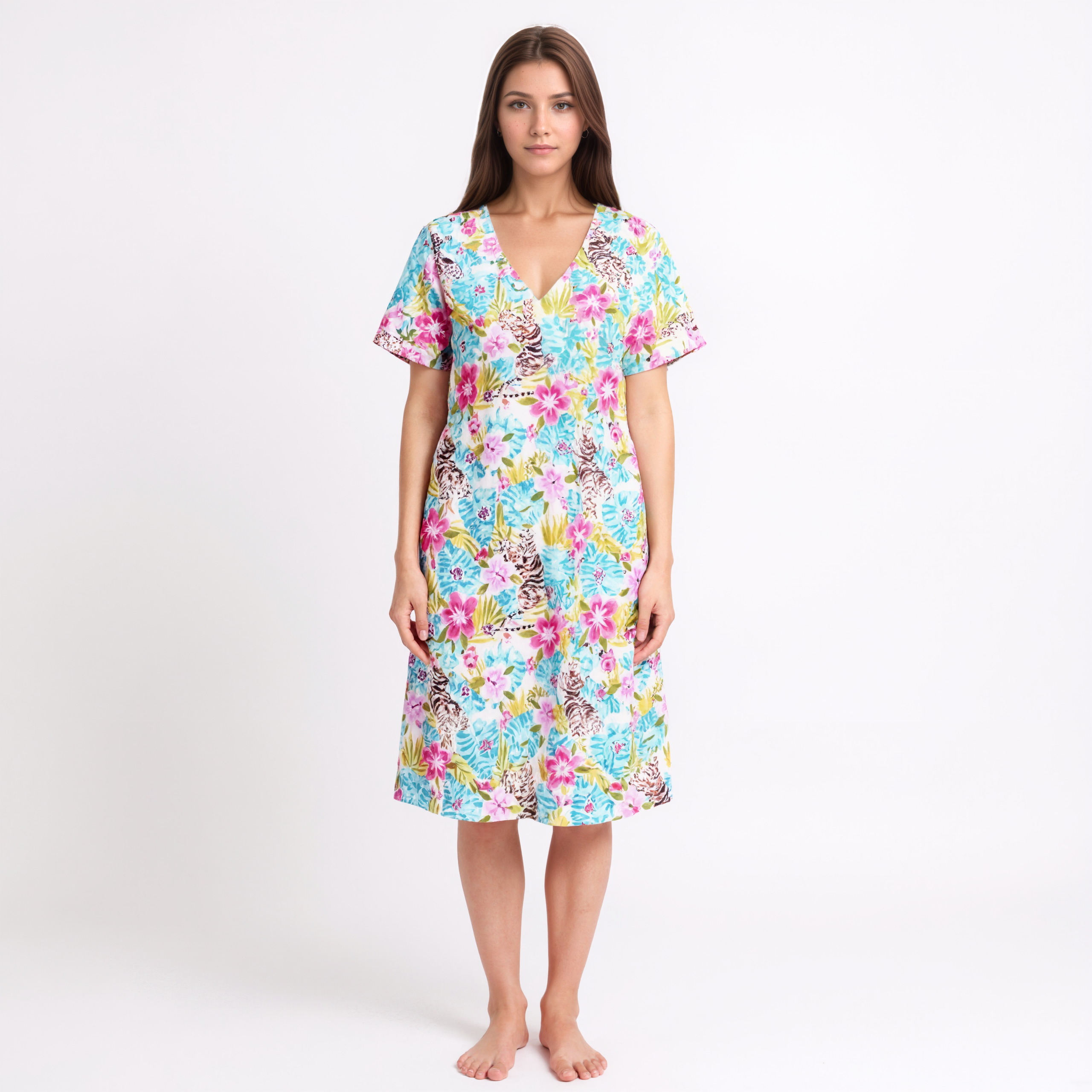 Capri Bottom Pajama Set With Short Sleeve