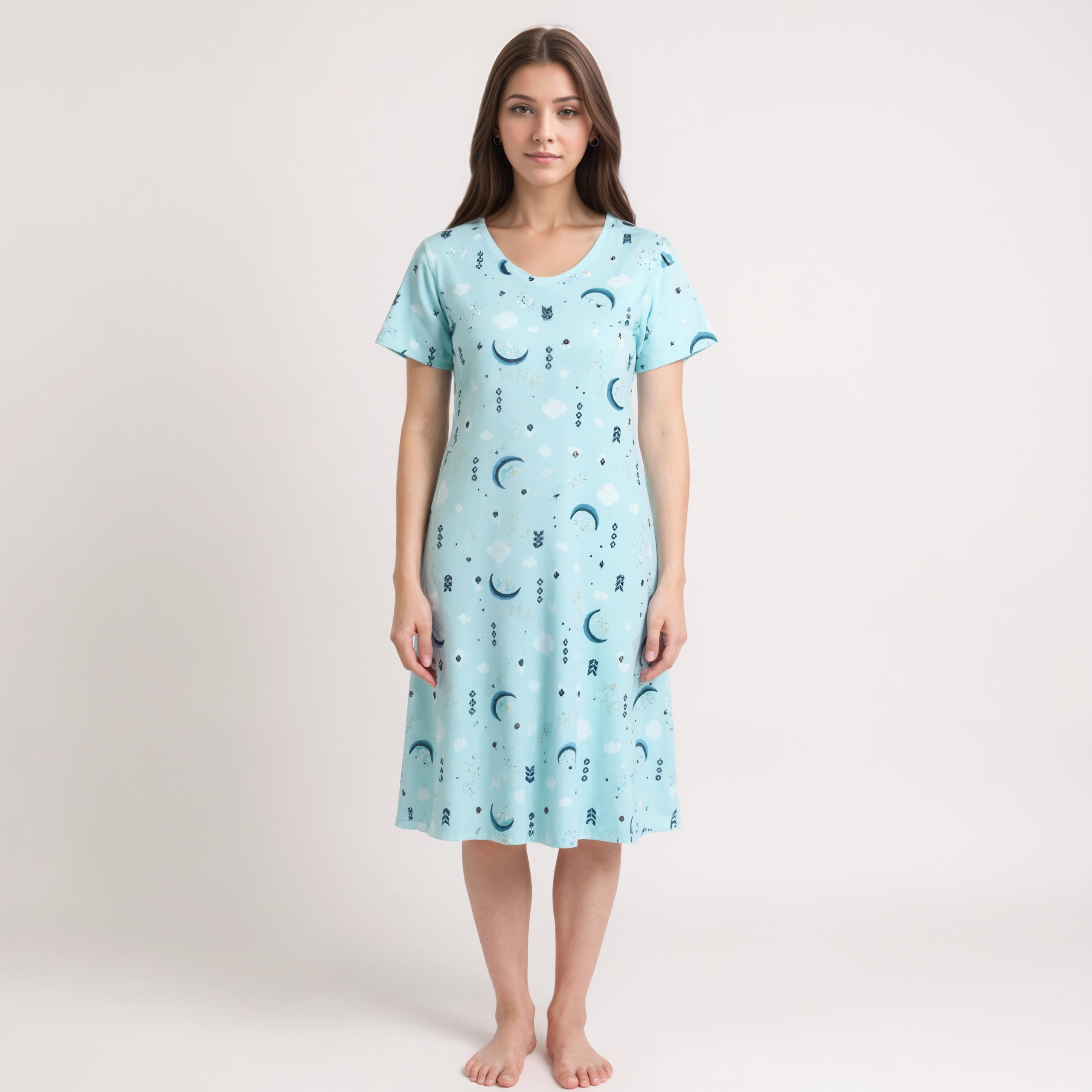 Capri Bottom Pajama Set With Short Sleeve