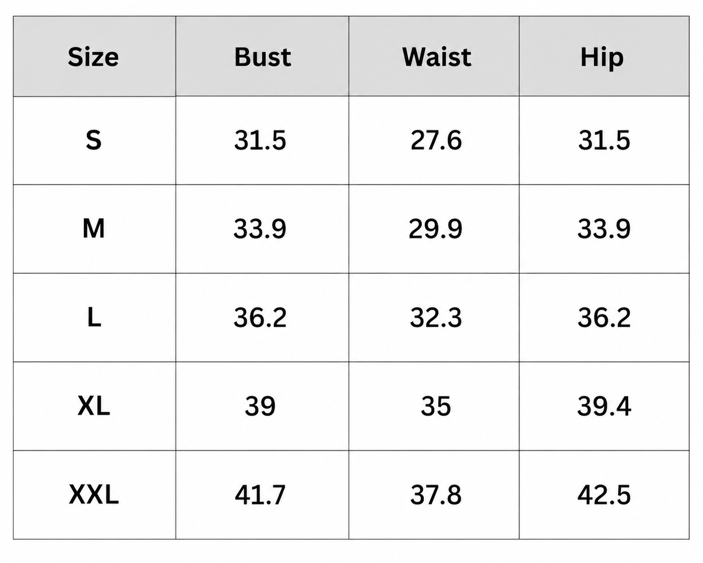 Size Chart