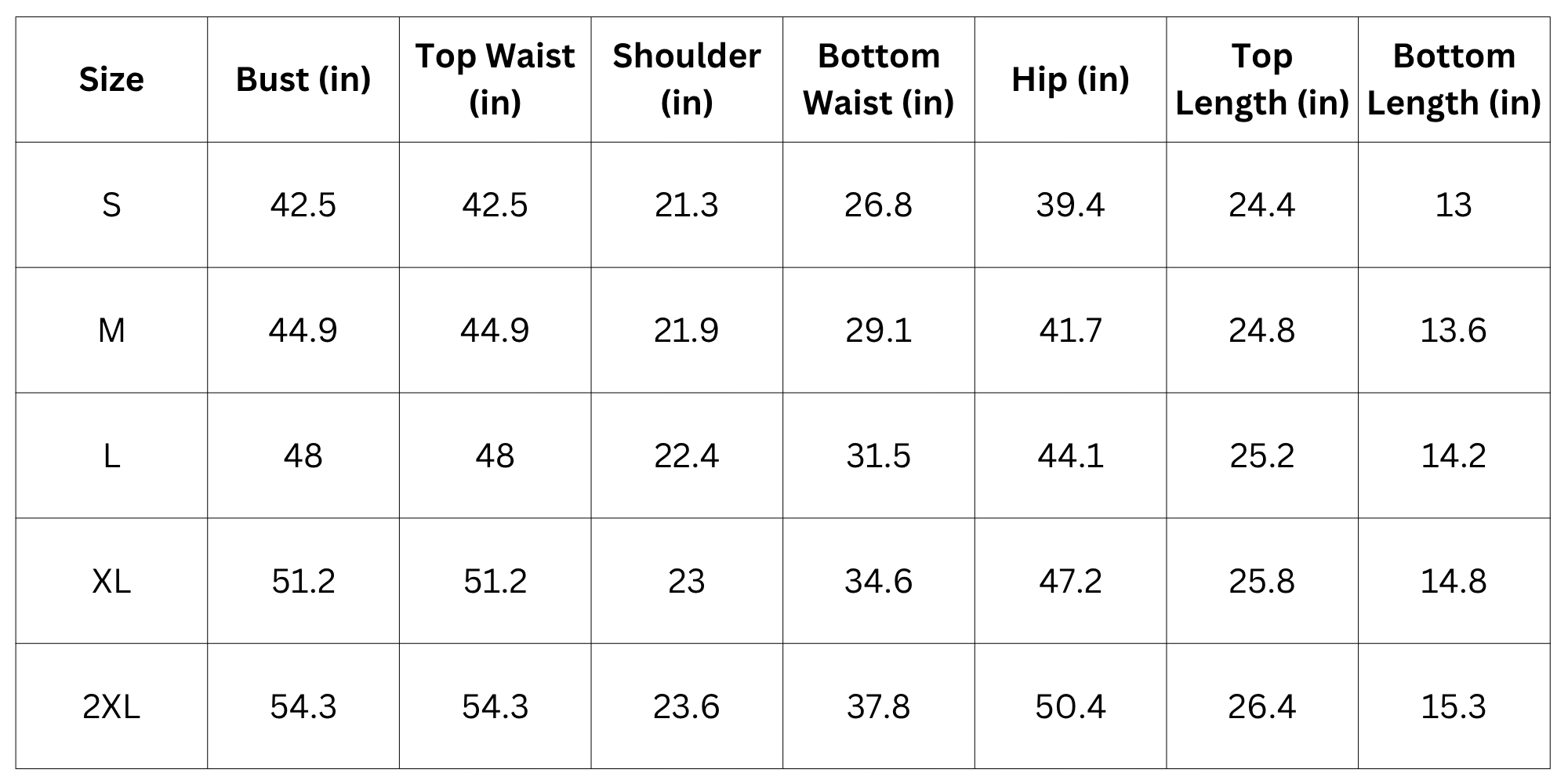 Size Chart