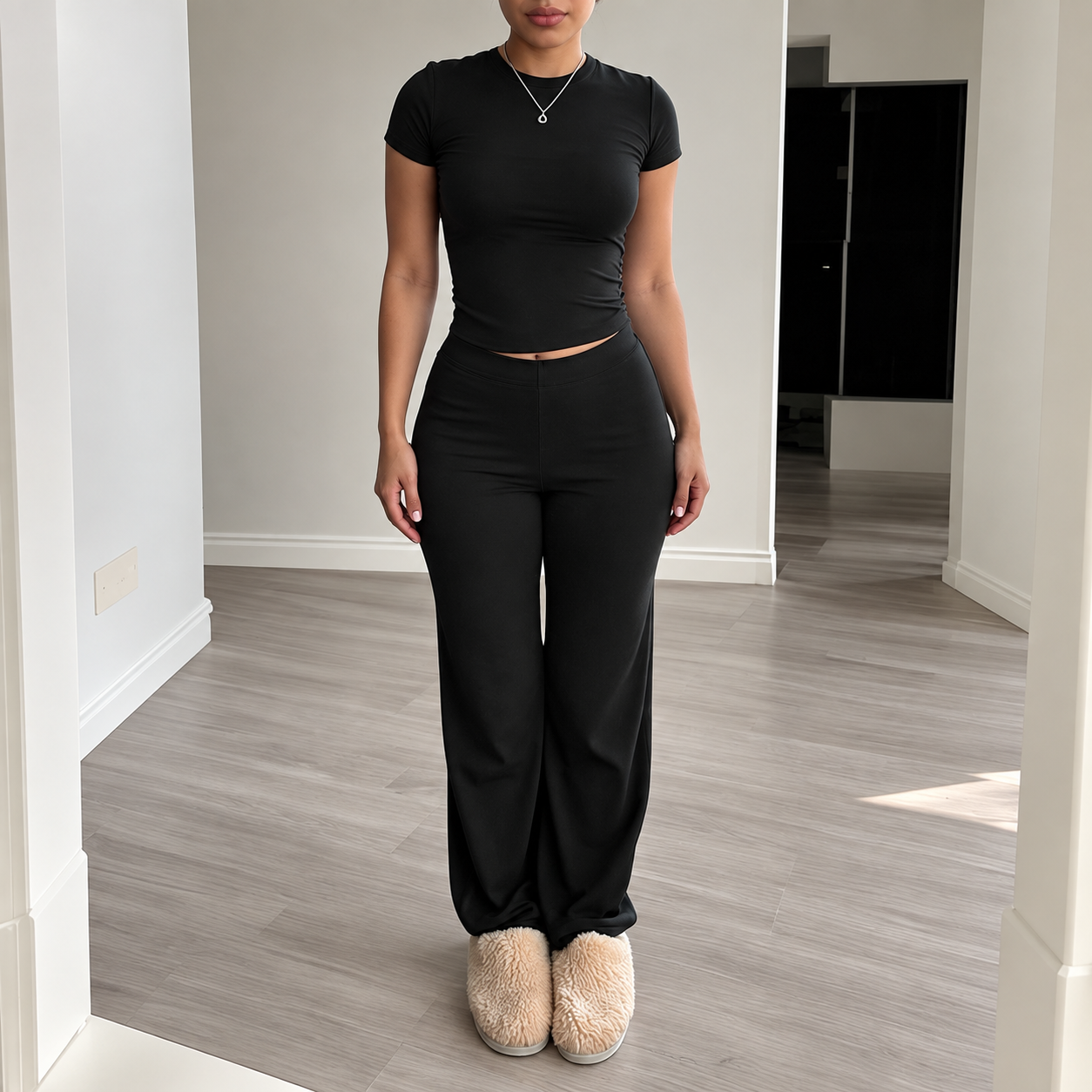 2 Pieces T Shirt And Pants Matching Set For Women