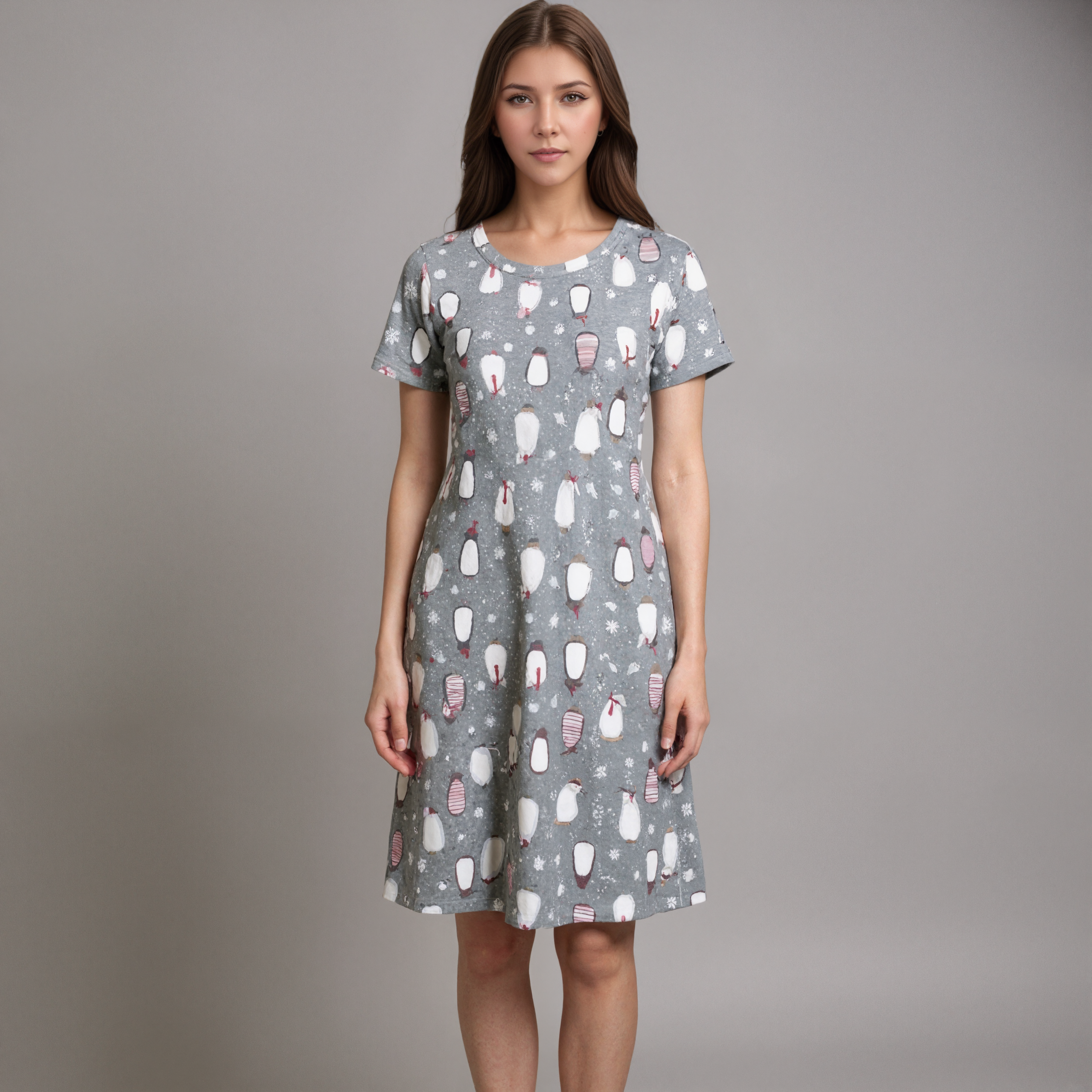 Cotton Nightdress With Floral Pattern