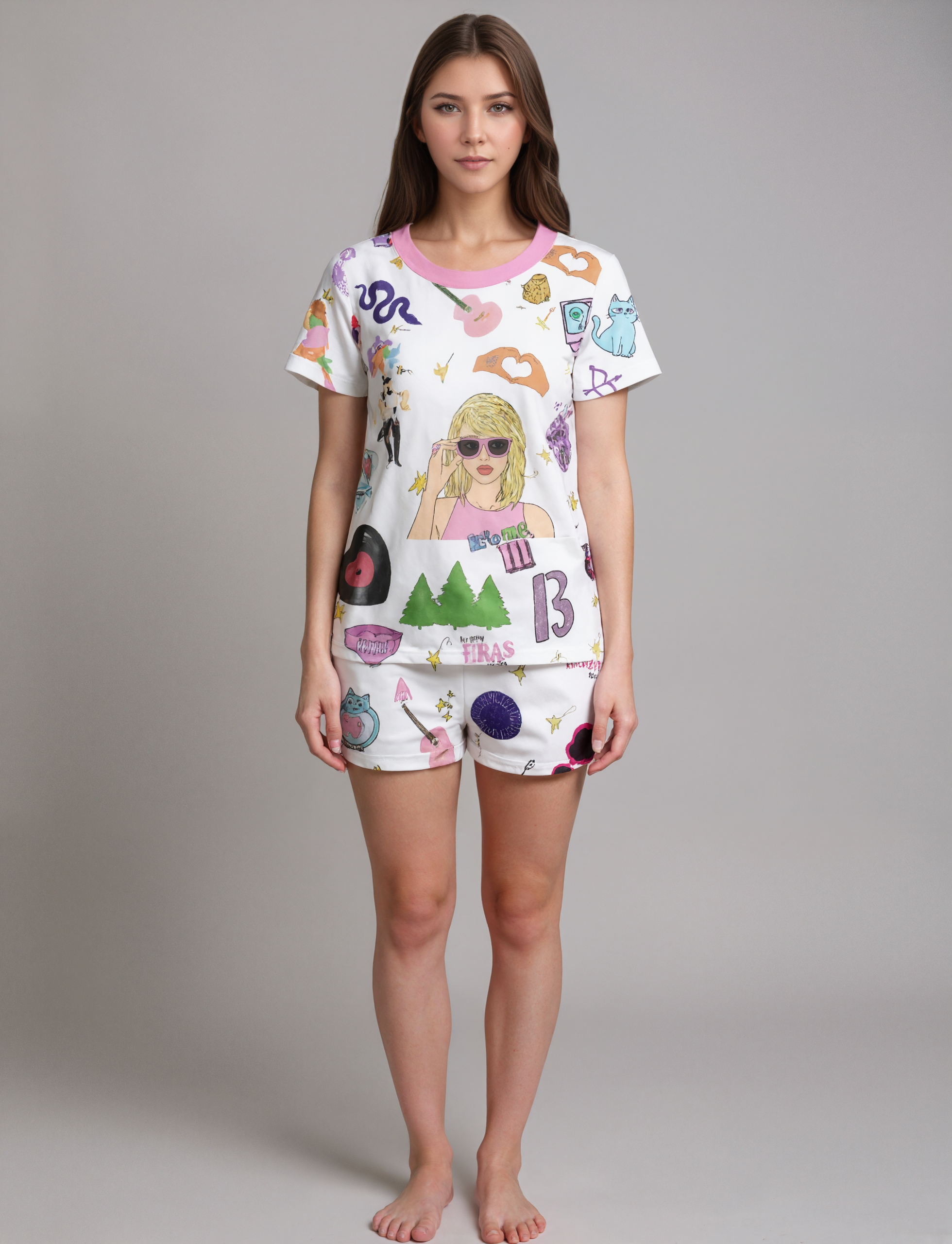 Swiftie Era Inspired Patterned Sleepwear