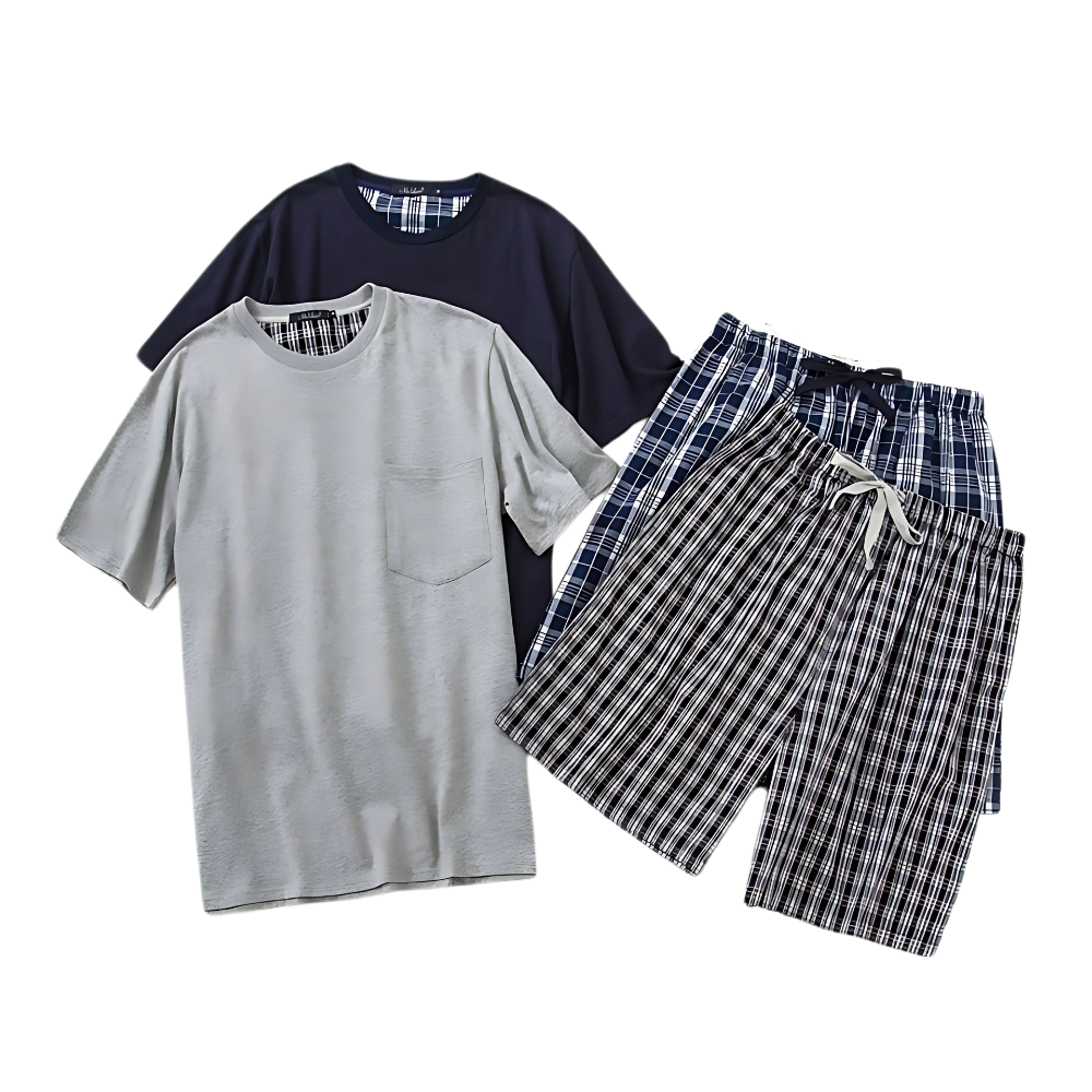 The Men Pure Cotton Shorts Pajama Set