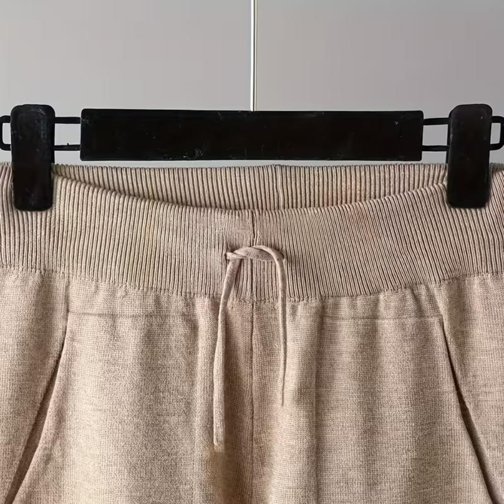 V Collar Knit Sweater Pant Set