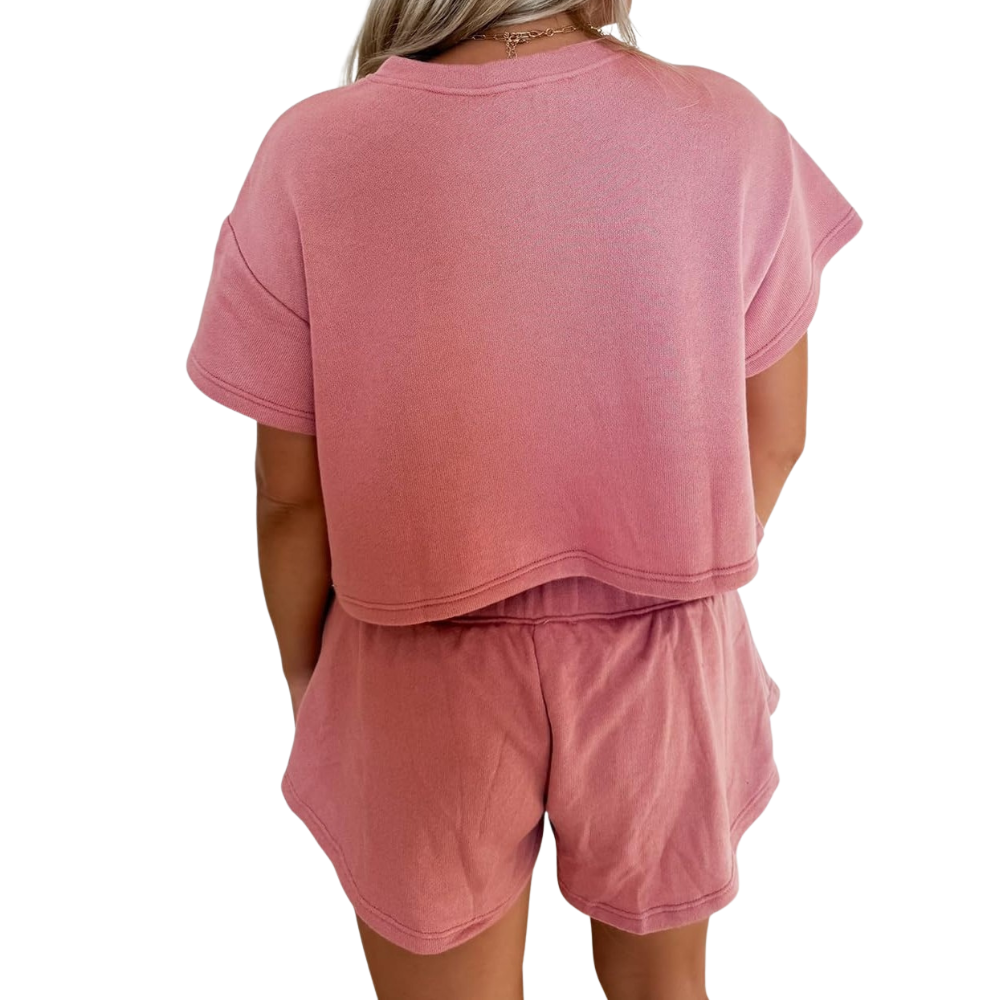 Summer Casual Cropped Lounge Two Piece Set Outfits For Women