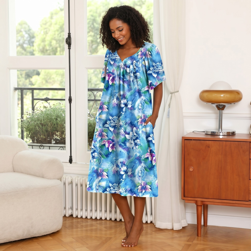 Pack Of 2 Women Short Sleeve With Pockets Casual Lounge Dress